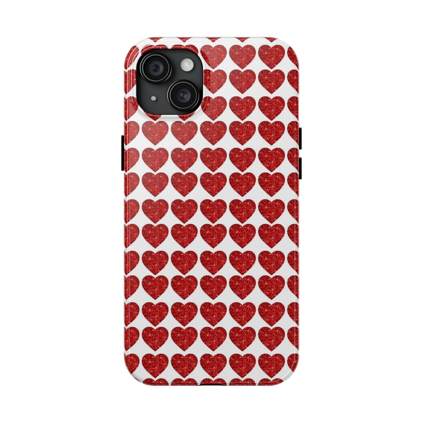 Red Glitter Hearts Charm - iPhone Series Case - BOGO Cases