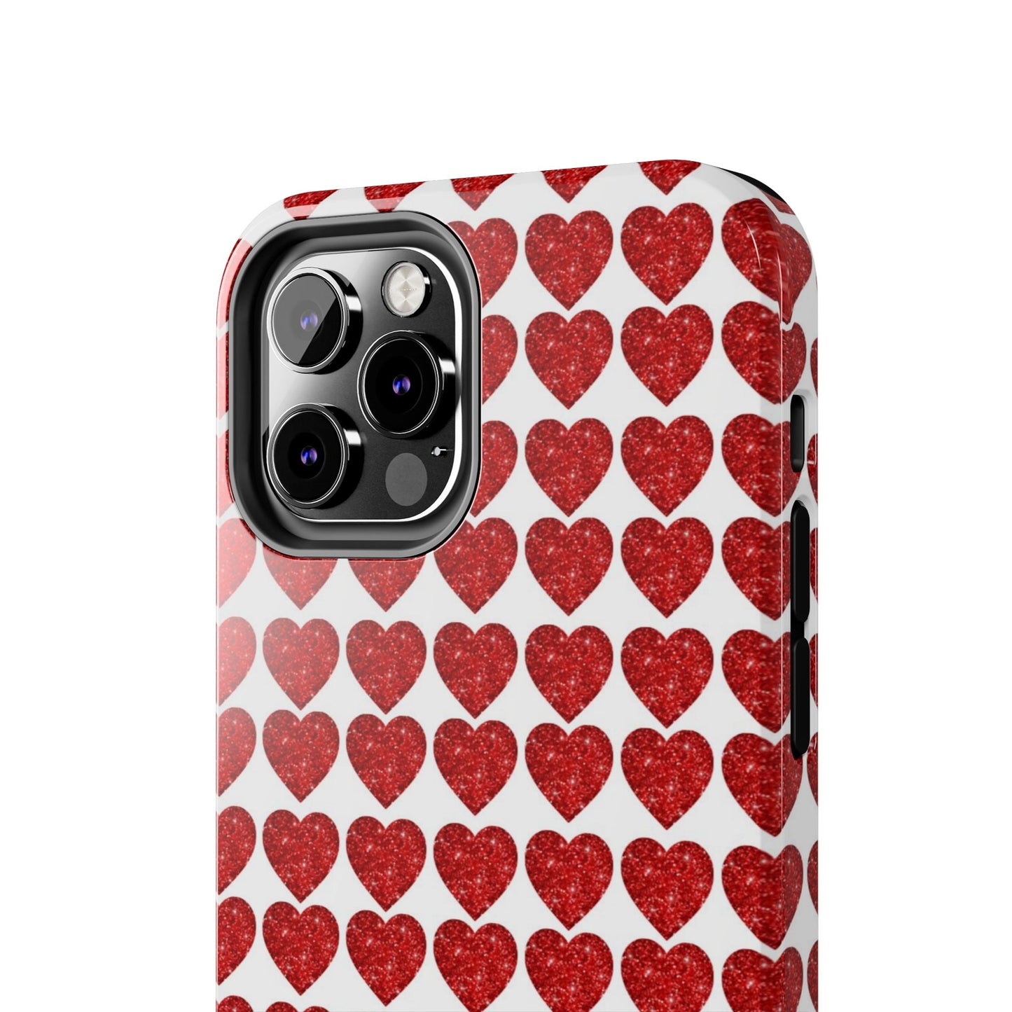 Red Glitter Hearts Charm - iPhone Series Case - BOGO Cases