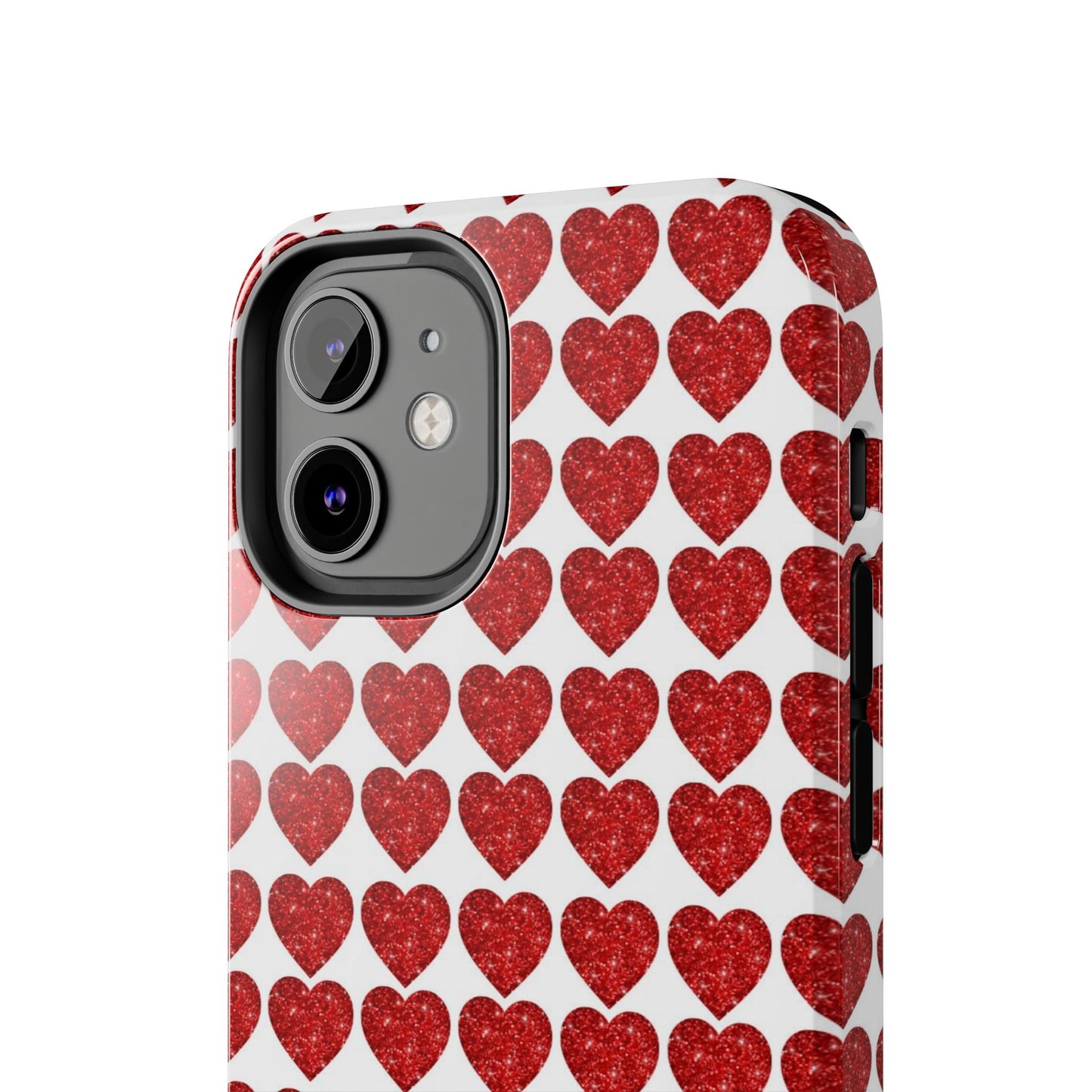 Red Glitter Hearts Charm - iPhone Series Case - BOGO Cases