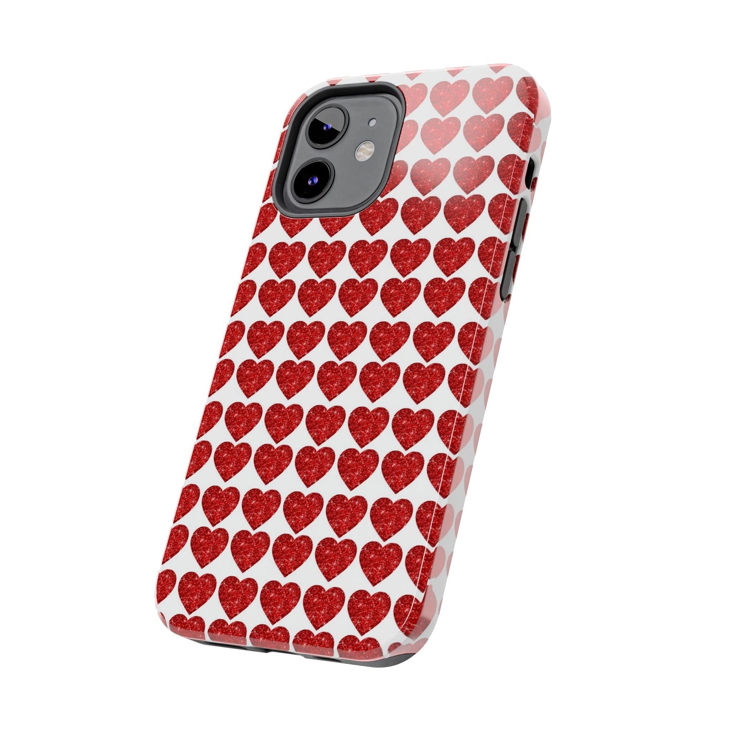 Red Glitter Hearts Charm - iPhone Series Case - BOGO Cases