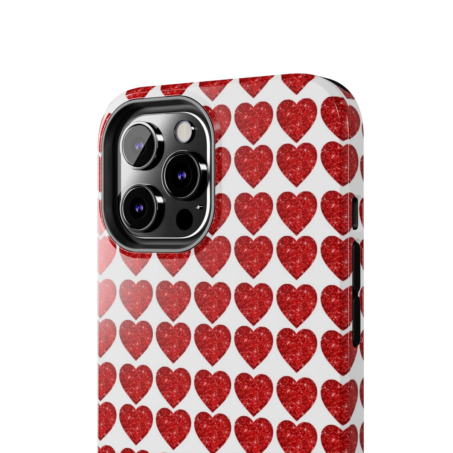 Red Glitter Hearts Charm - iPhone Series Case - BOGO Cases
