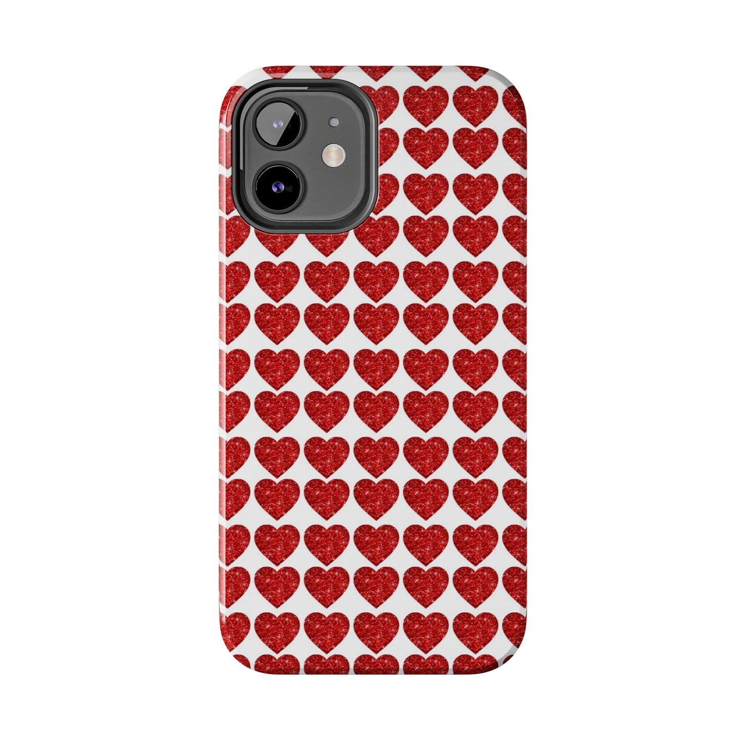 Red Glitter Hearts Charm - iPhone Series Case - BOGO Cases