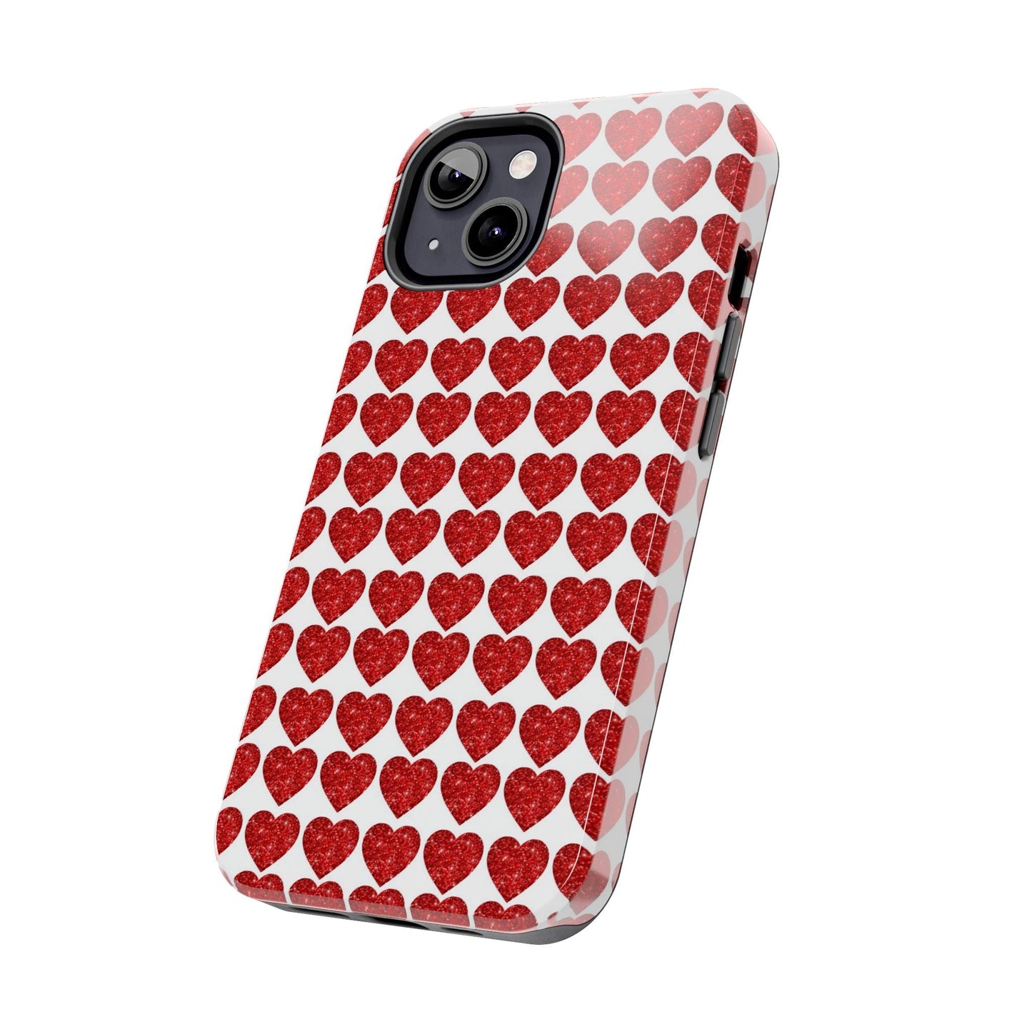 Red Glitter Hearts Charm - iPhone Series Case - BOGO Cases