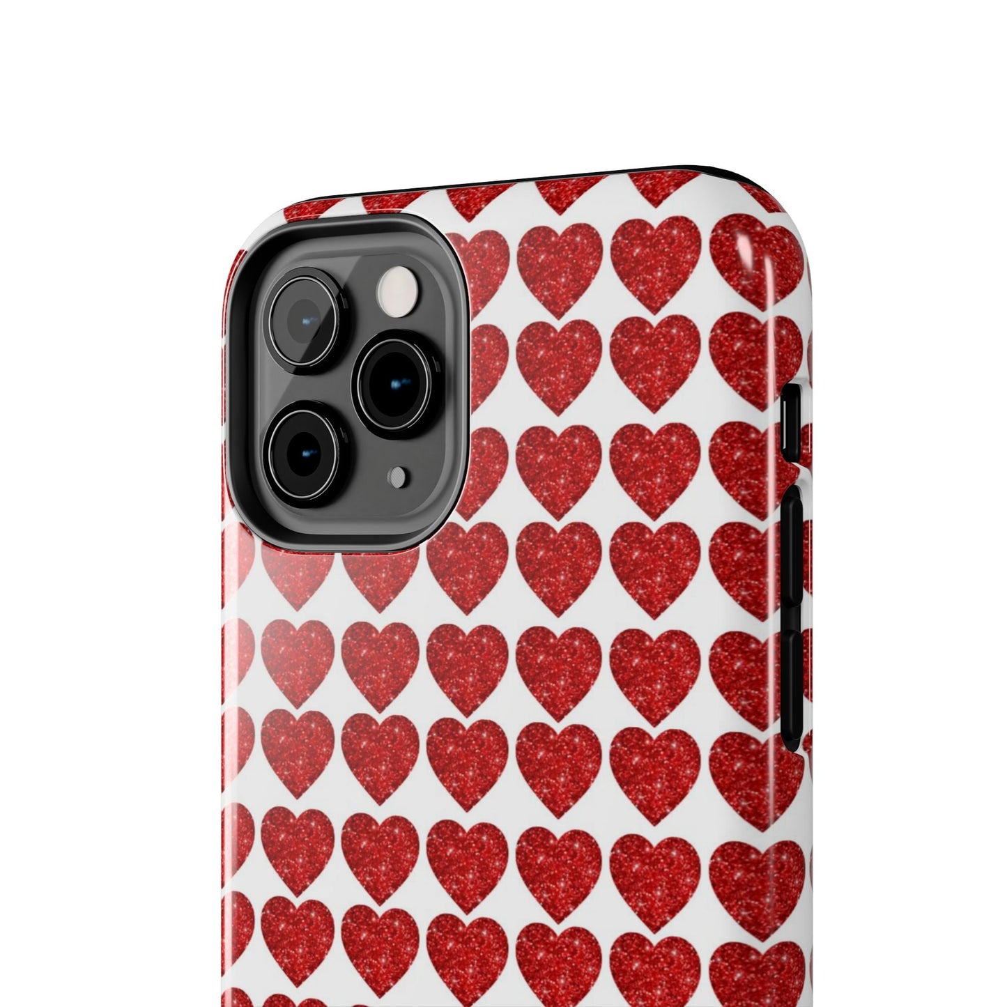 Red Glitter Hearts Charm - iPhone Series Case - BOGO Cases