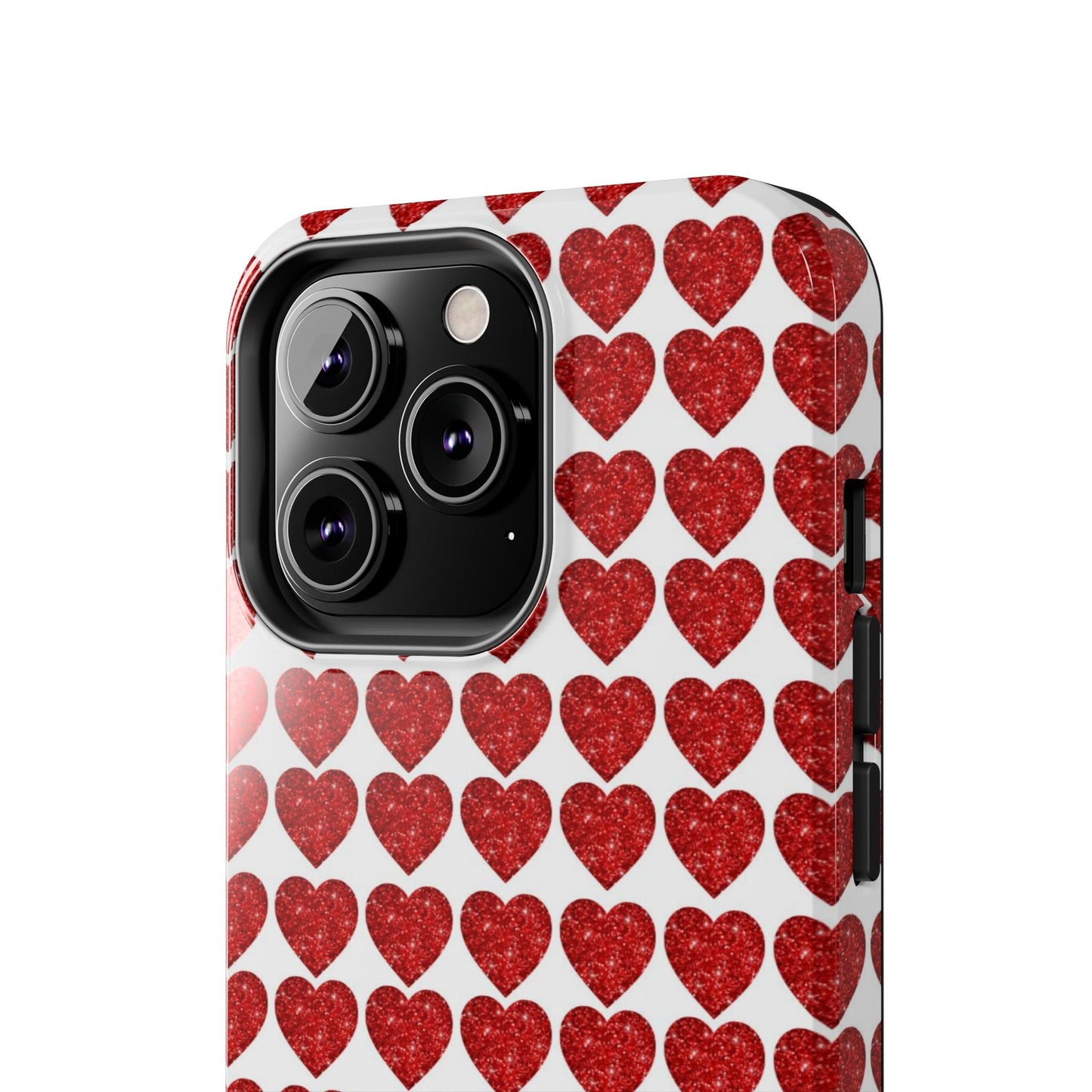 Red Glitter Hearts Charm - iPhone Series Case - BOGO Cases
