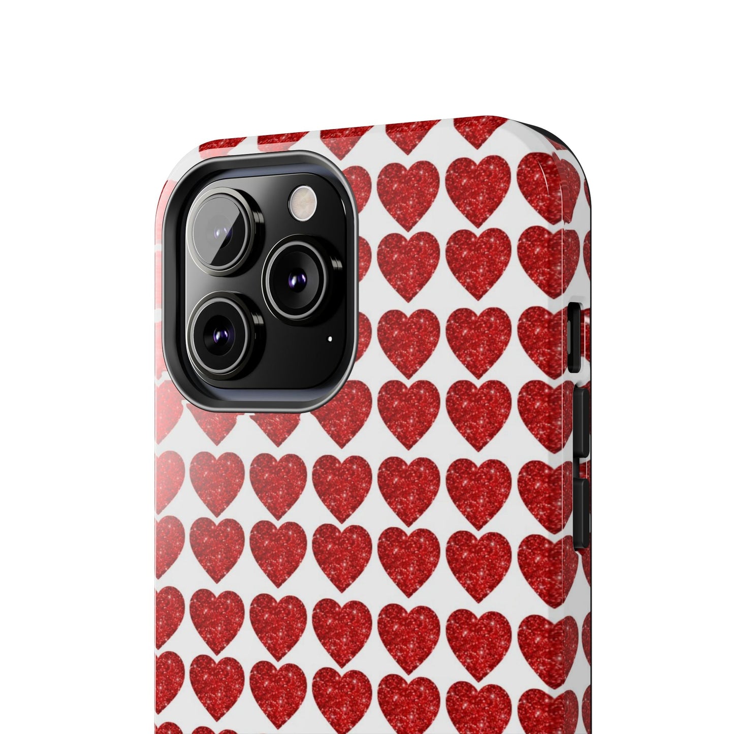 Red Glitter Hearts Charm - iPhone Series Case - BOGO Cases