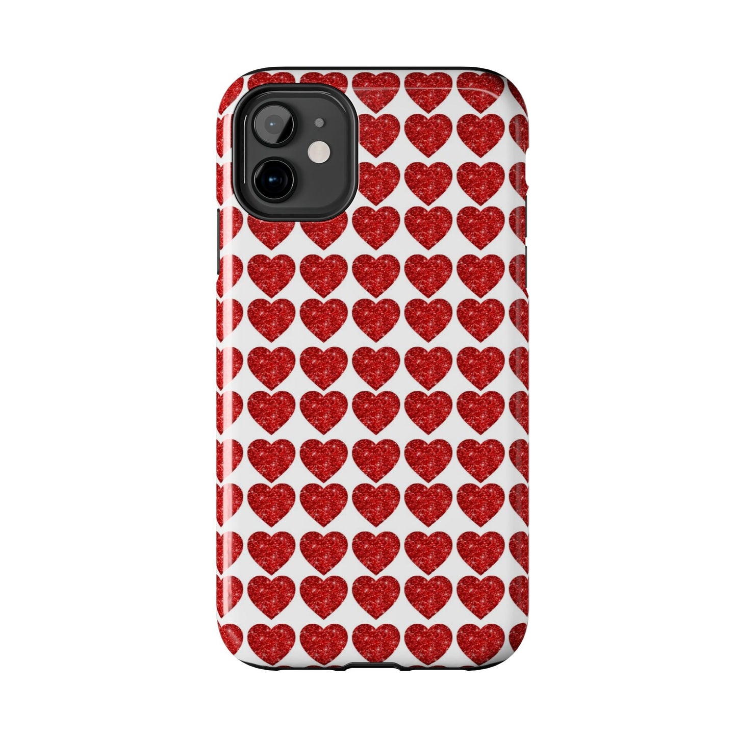 Red Glitter Hearts Charm - iPhone Series Case - BOGO Cases
