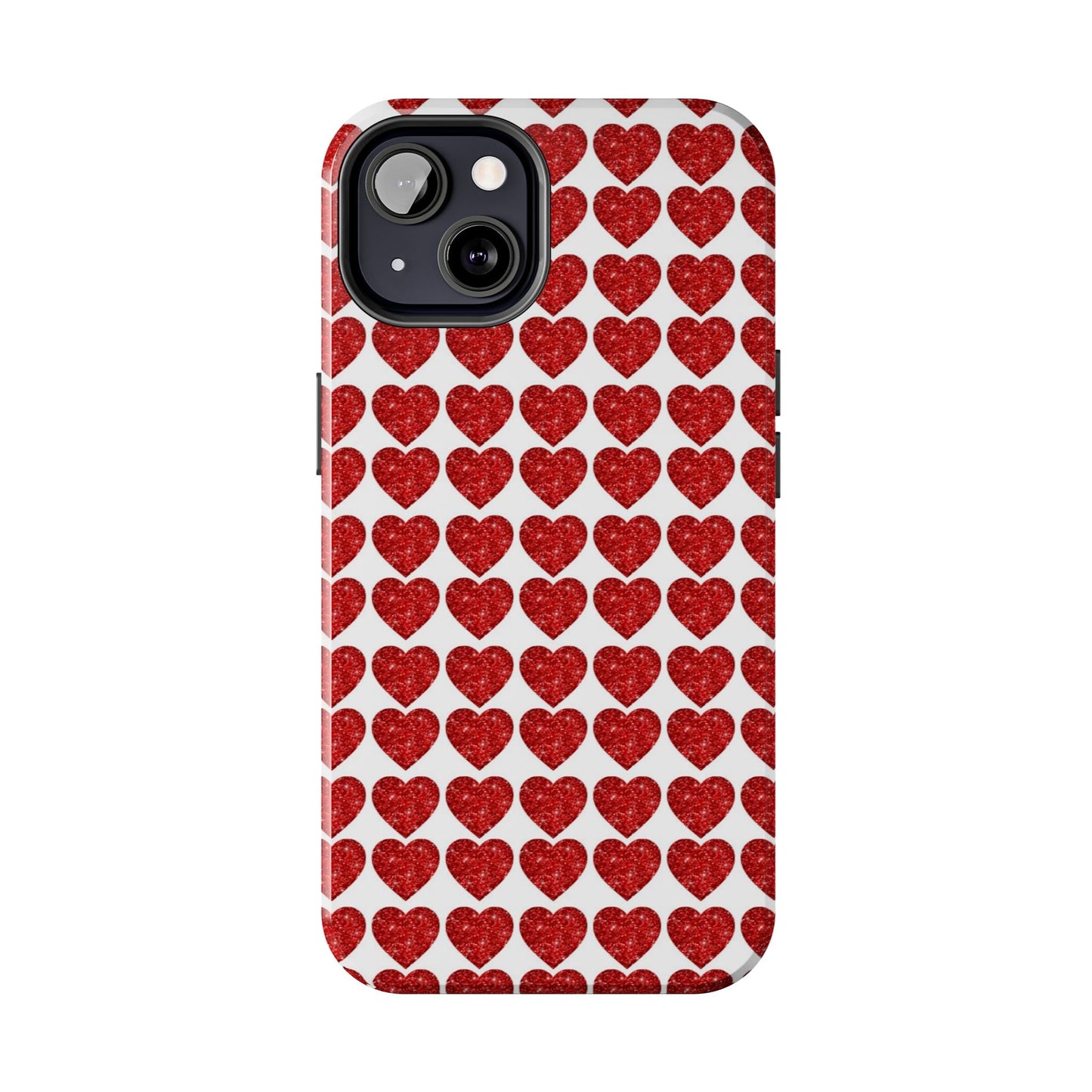 Red Glitter Hearts Charm - iPhone Series Case - BOGO Cases