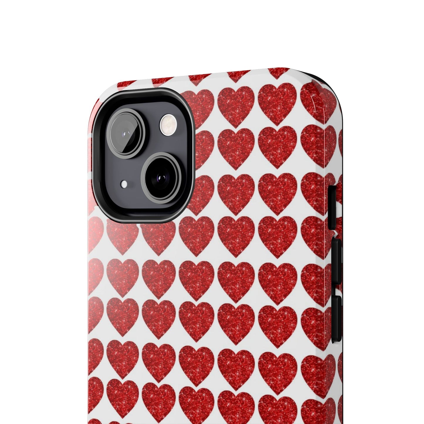Red Glitter Hearts Charm - iPhone Series Case - BOGO Cases