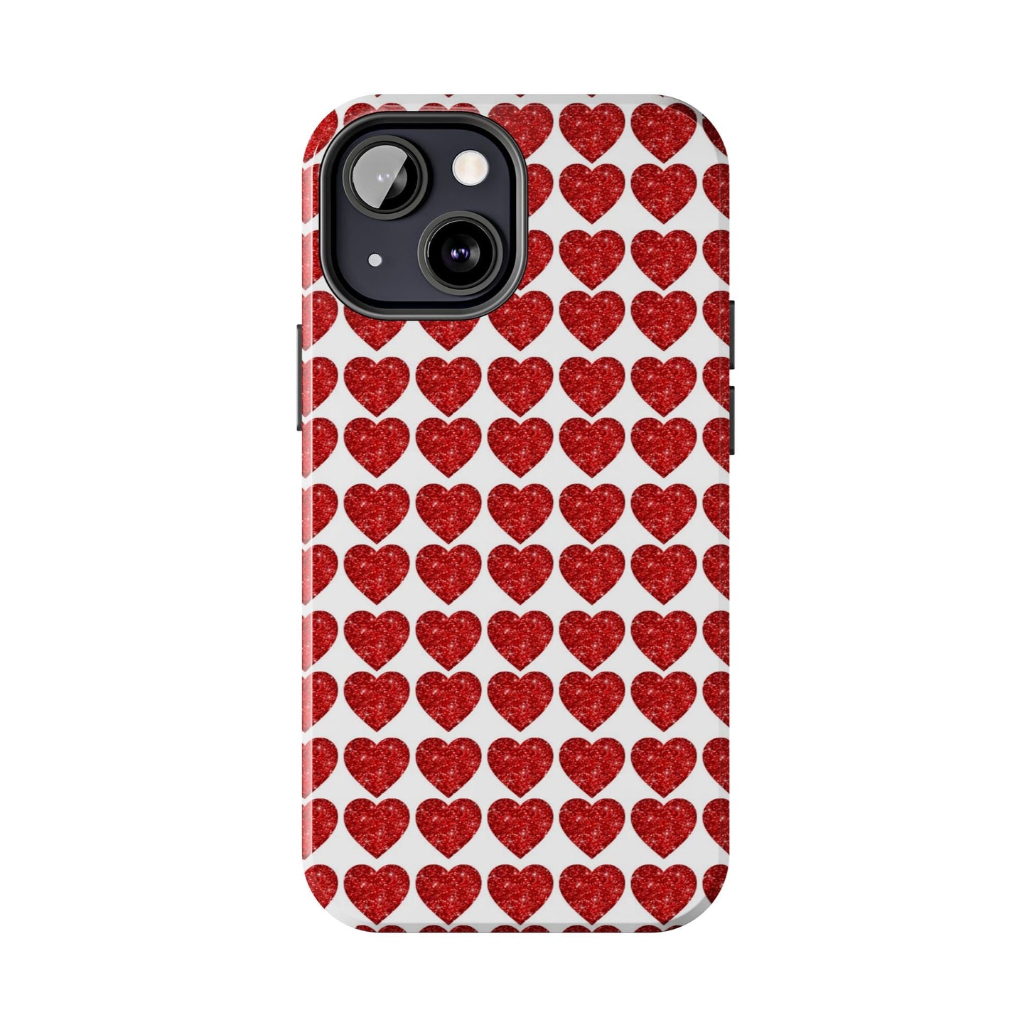 Red Glitter Hearts Charm - iPhone Series Case - BOGO Cases