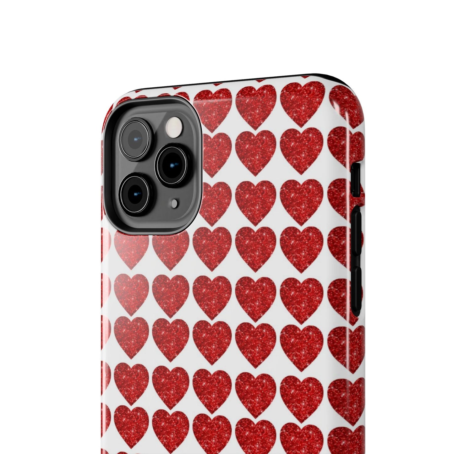 Red Glitter Hearts Charm - iPhone Series Case - BOGO Cases