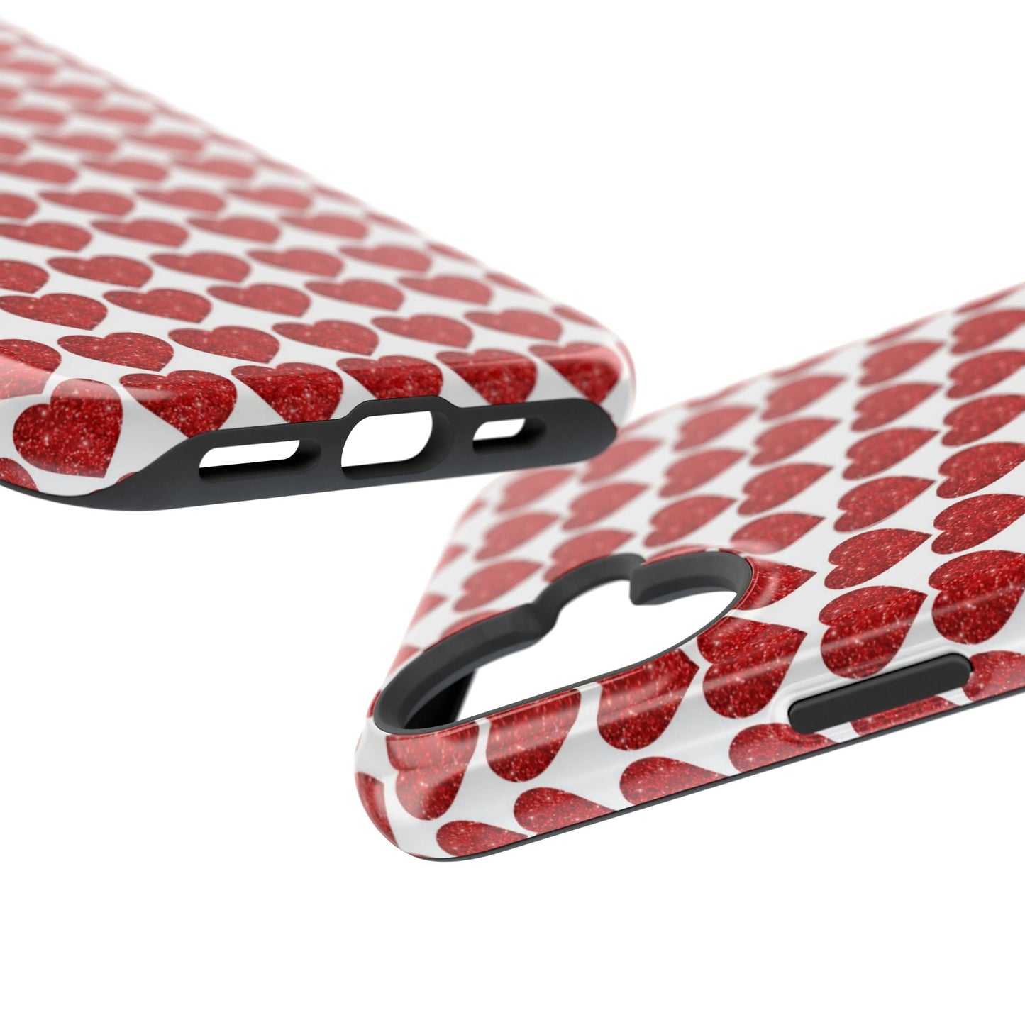 Red Glitter Hearts Charm MagSafe Case - BOGO Cases