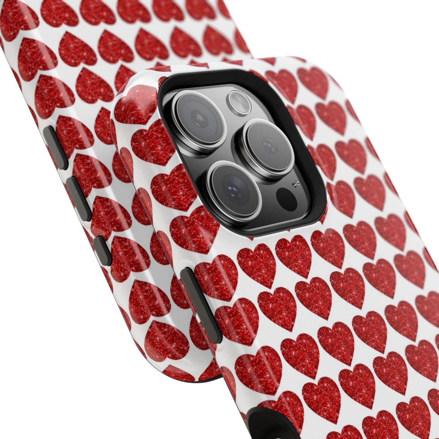 Red Glitter Hearts Charm MagSafe Case - BOGO Cases