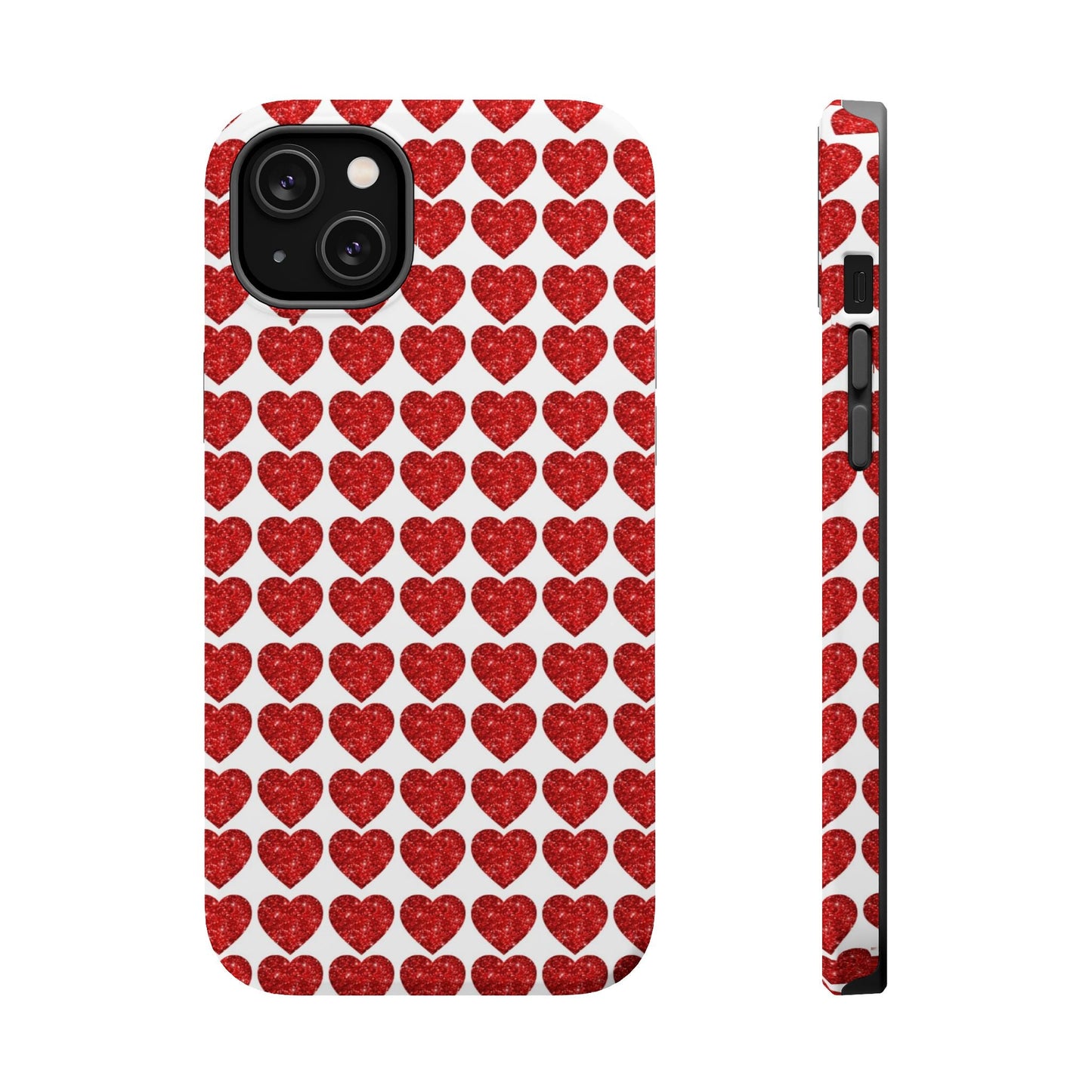 Red Glitter Hearts Charm MagSafe Case - BOGO Cases