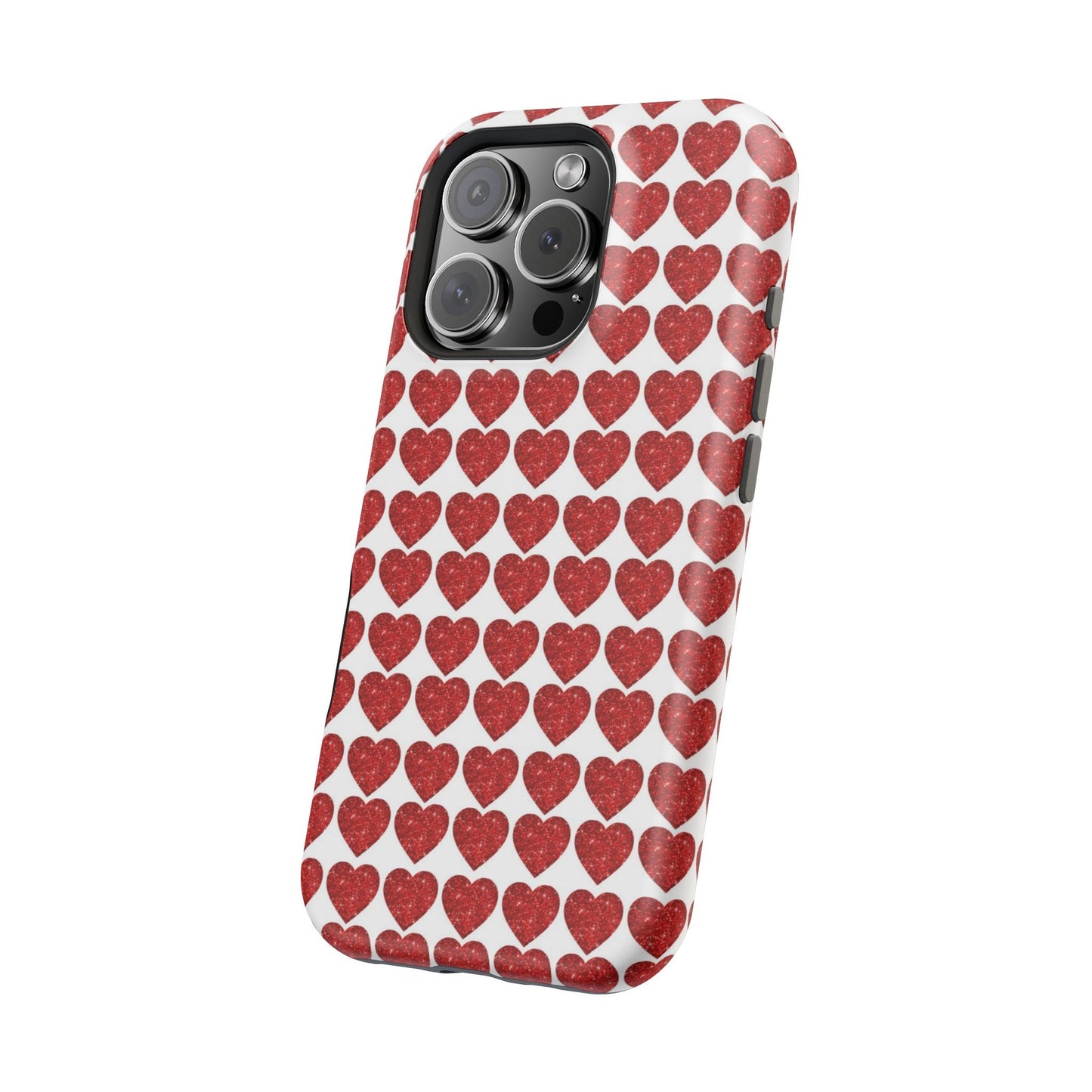 Red Glitter Hearts Charm MagSafe Case - BOGO Cases