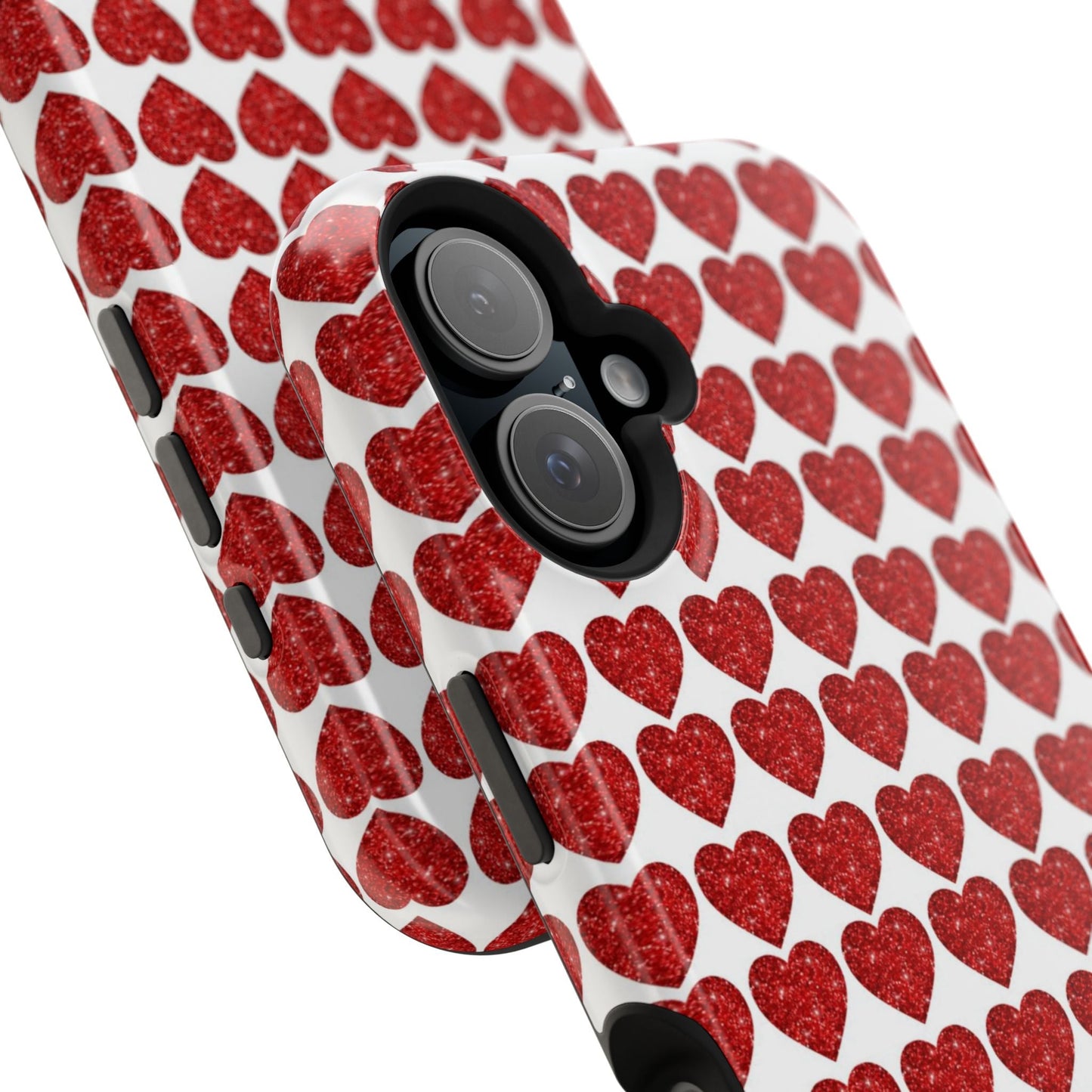 Red Glitter Hearts Charm MagSafe Case - BOGO Cases