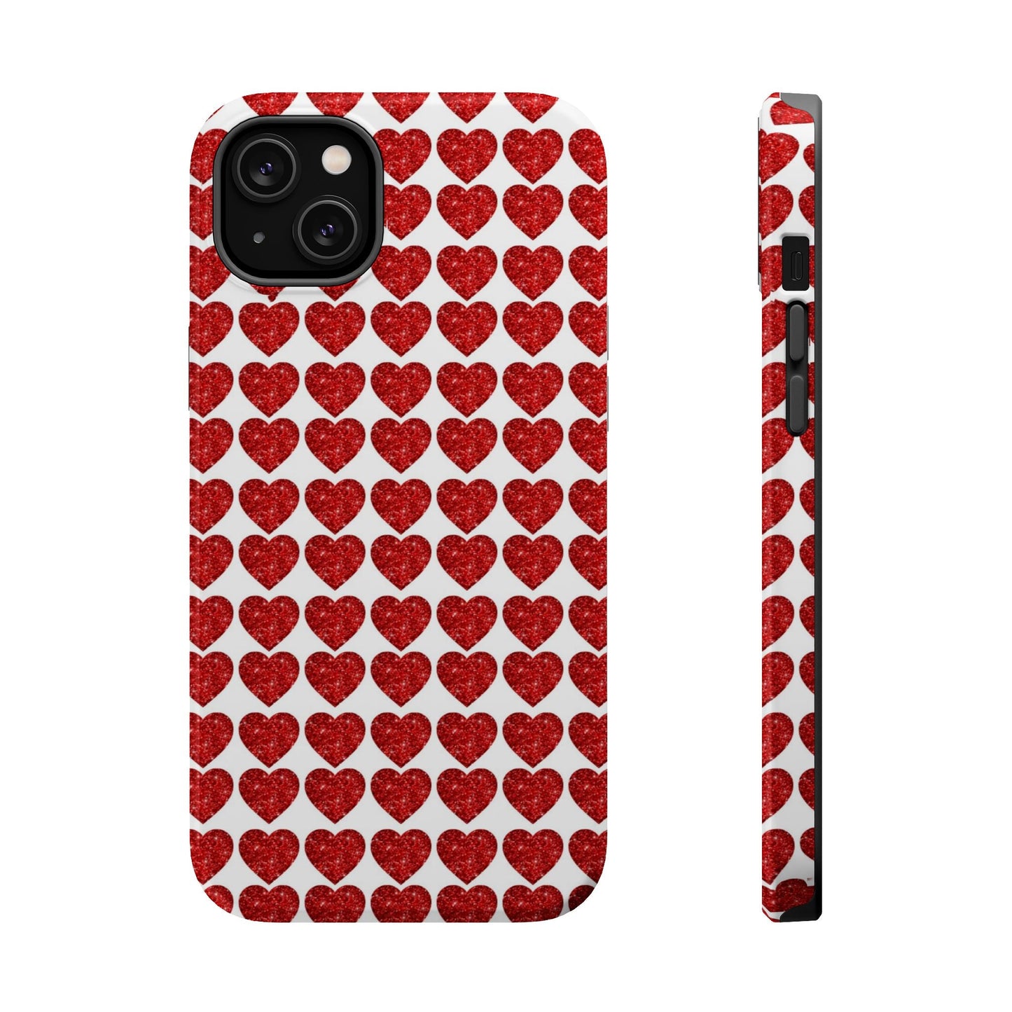 Red Glitter Hearts Charm MagSafe Case - BOGO Cases