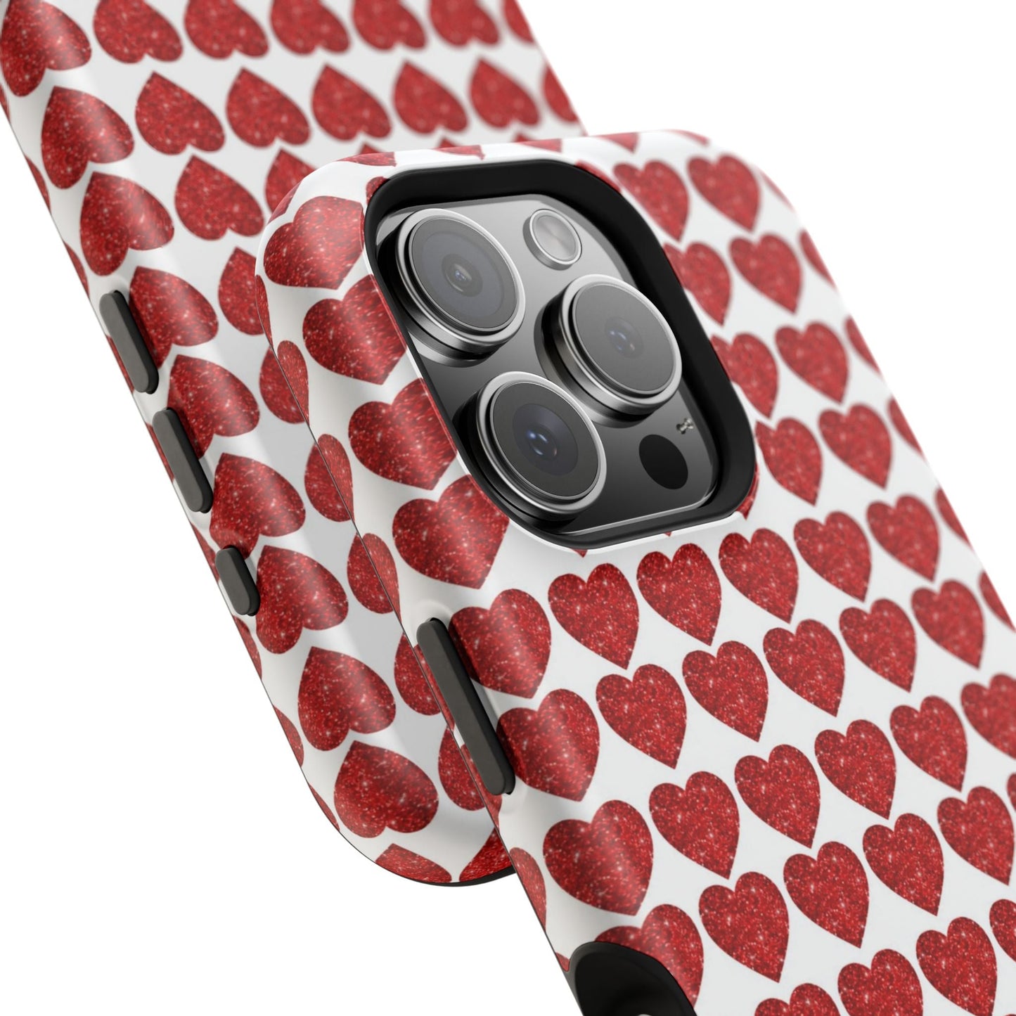 Red Glitter Hearts Charm MagSafe Case - BOGO Cases