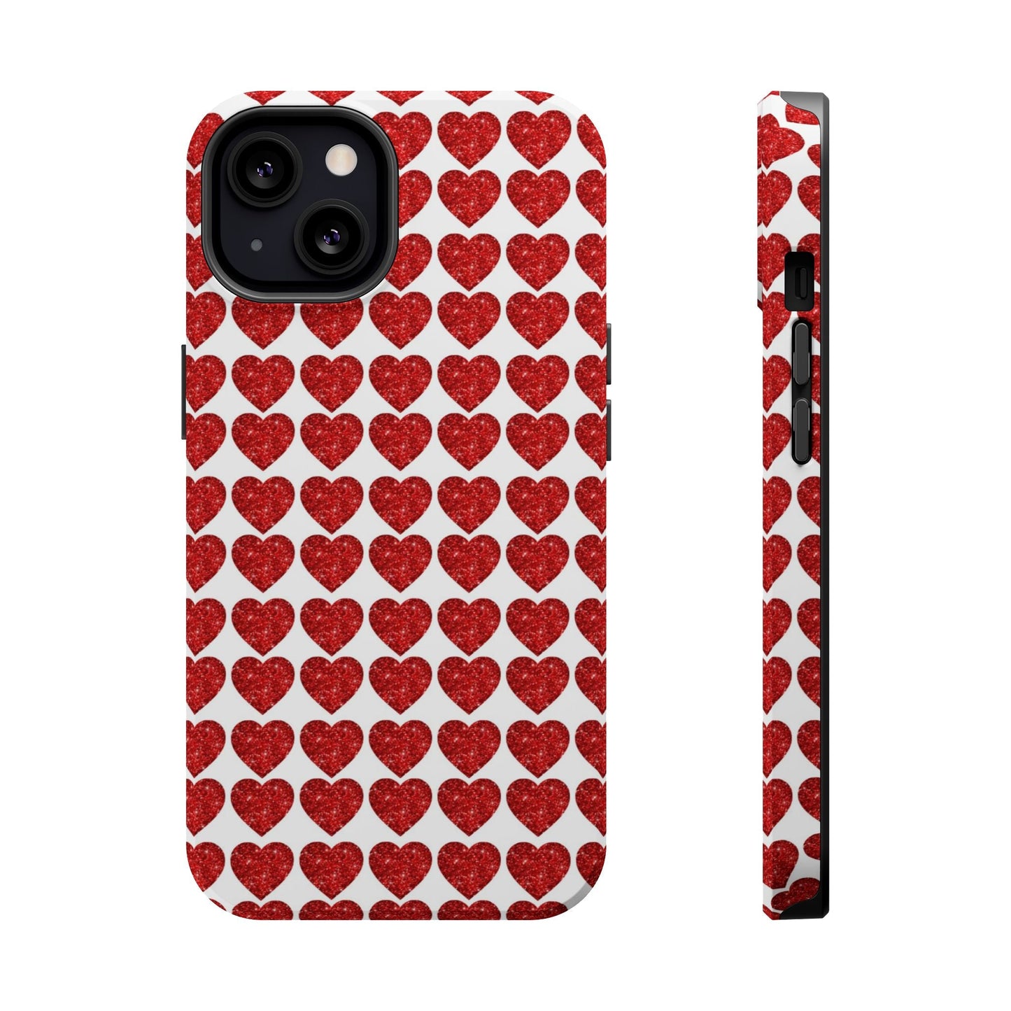 Red Glitter Hearts Charm MagSafe Case - BOGO Cases