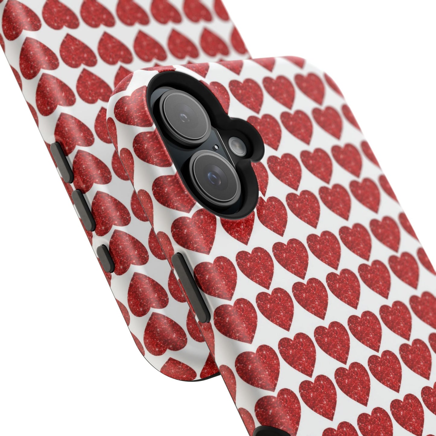 Red Glitter Hearts Charm MagSafe Case - BOGO Cases