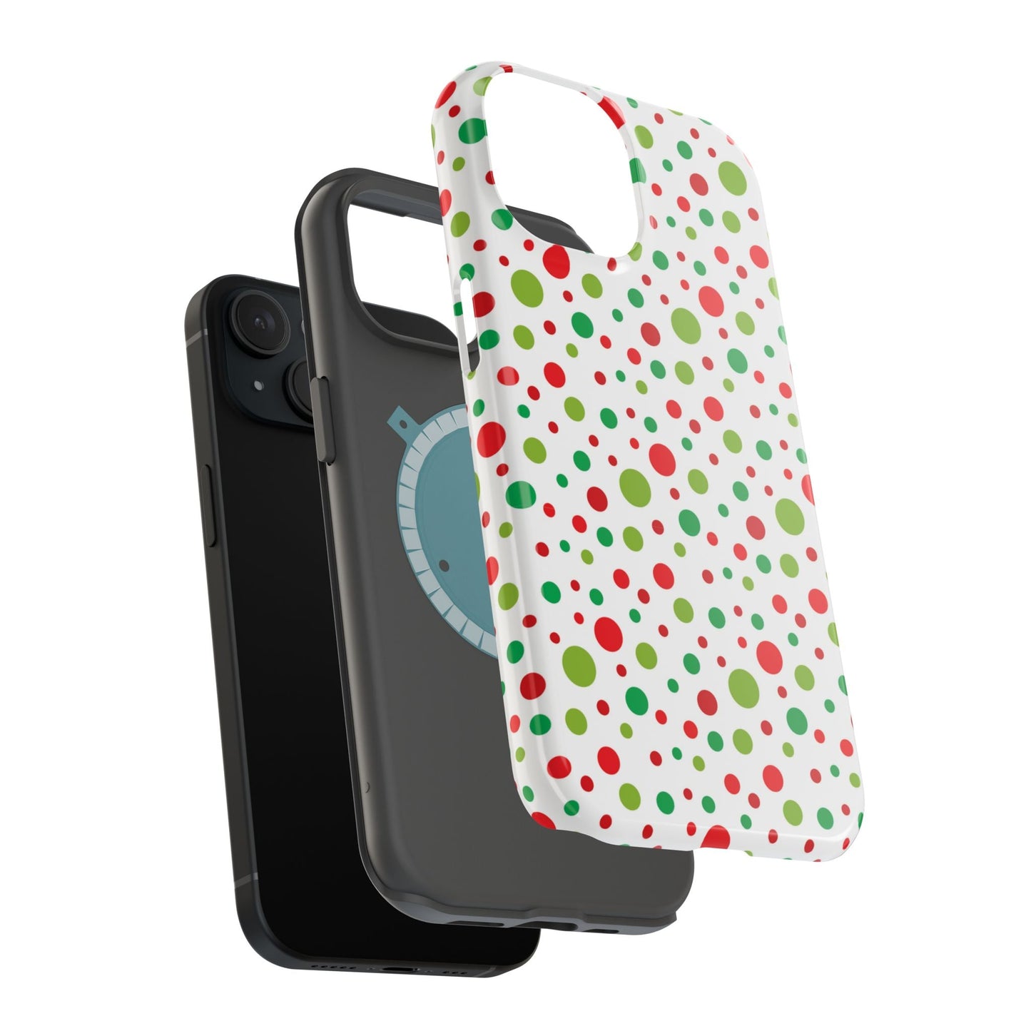 Red & Green Christmas Polka Dots – MagSafe iPhone Case - BOGO Cases
