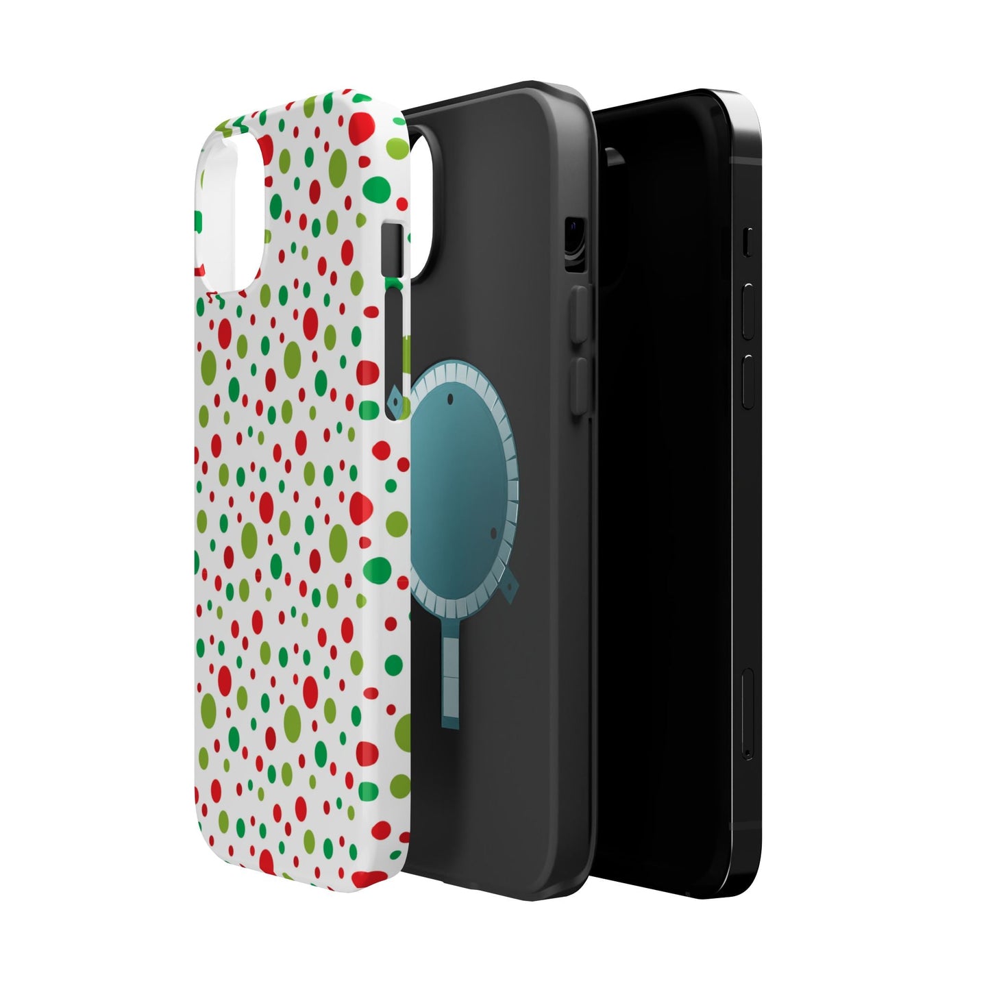 Red & Green Christmas Polka Dots – MagSafe iPhone Case - BOGO Cases
