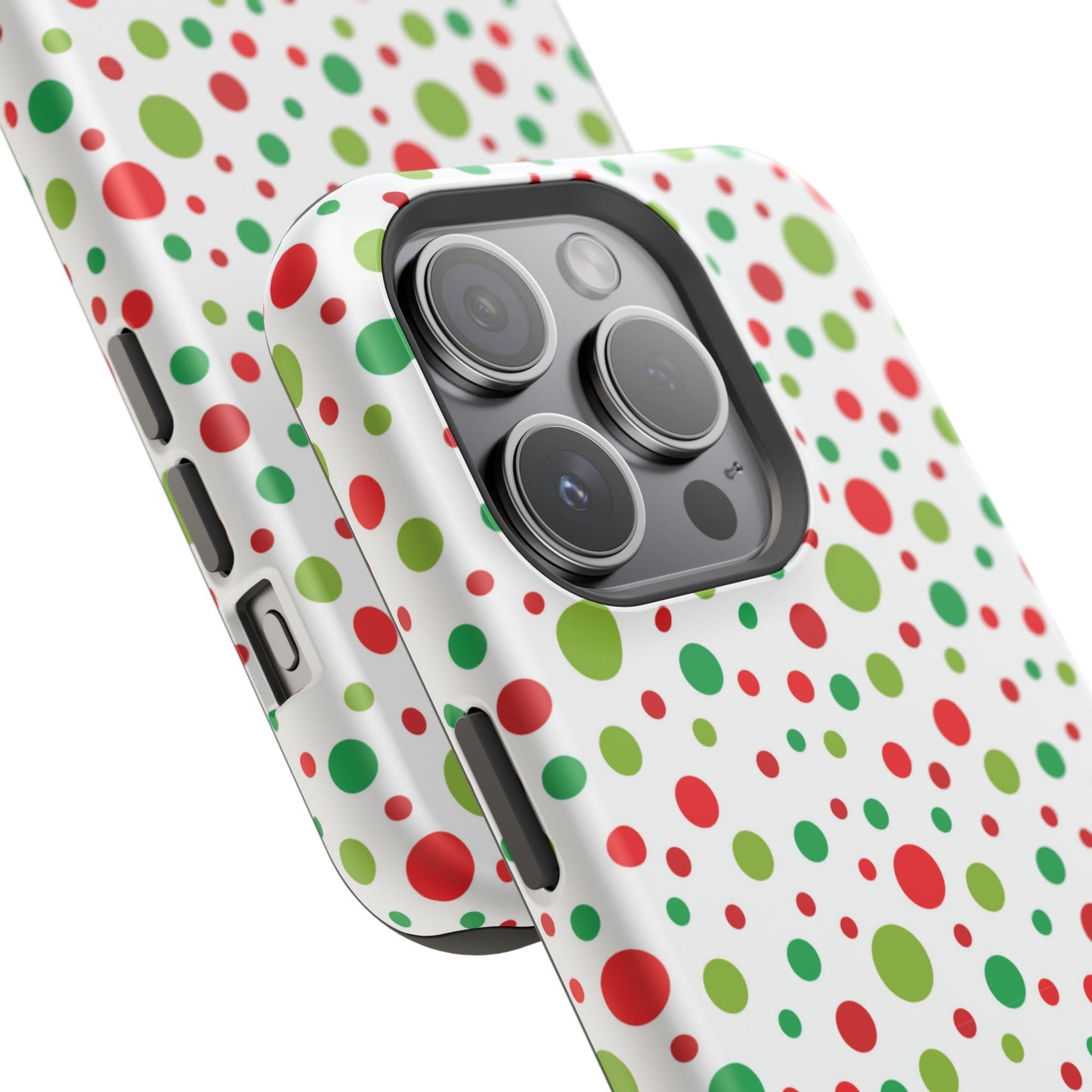 Red & Green Christmas Polka Dots – MagSafe iPhone Case - BOGO Cases