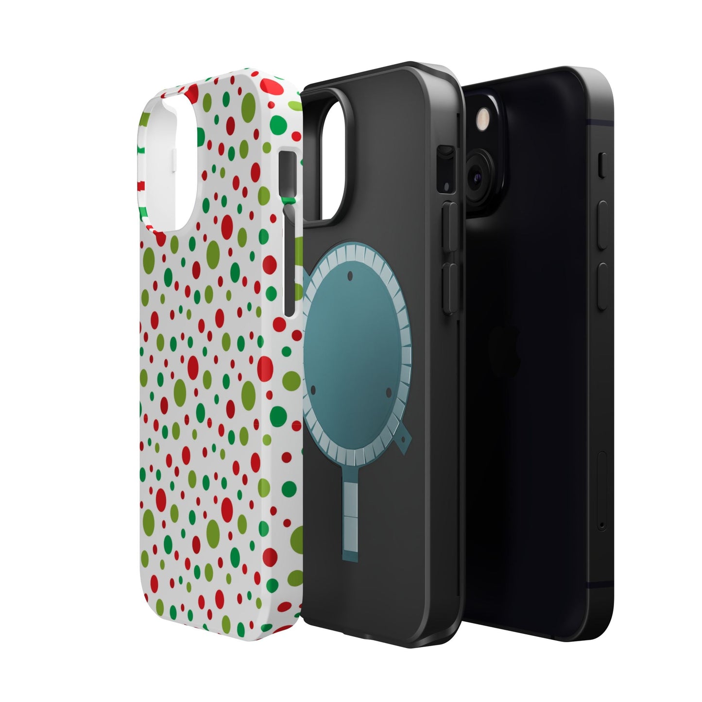 Red & Green Christmas Polka Dots – MagSafe iPhone Case - BOGO Cases