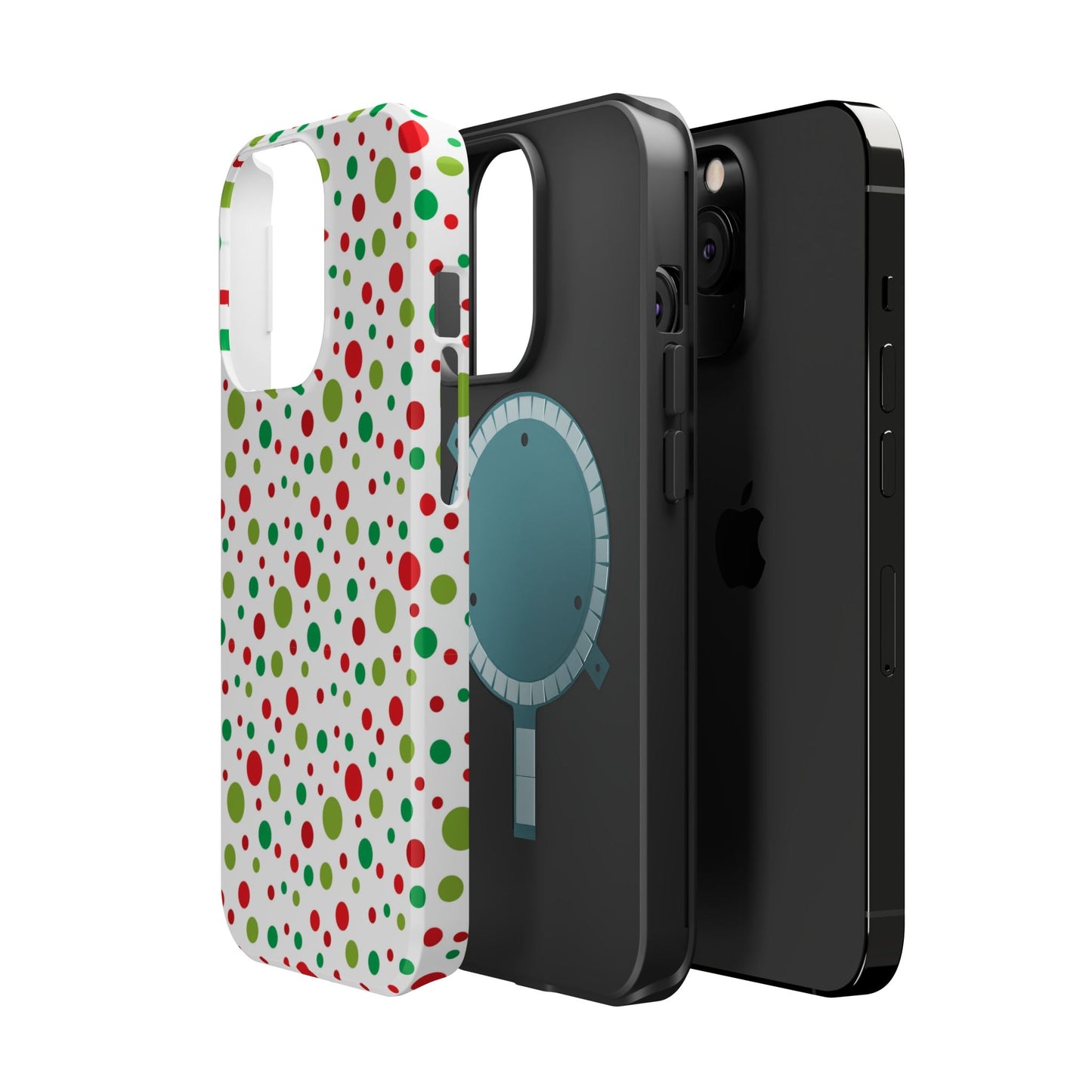 Red & Green Christmas Polka Dots – MagSafe iPhone Case - BOGO Cases