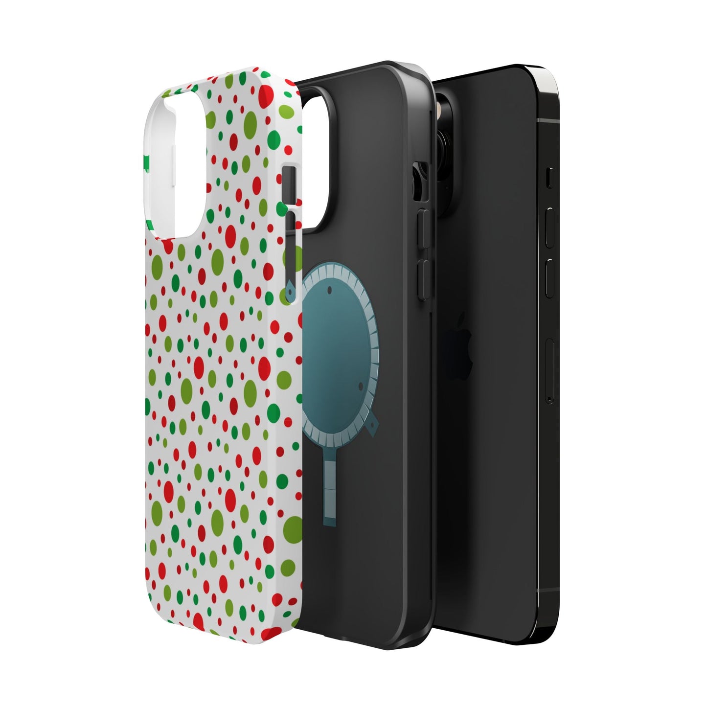 Red & Green Christmas Polka Dots – MagSafe iPhone Case - BOGO Cases