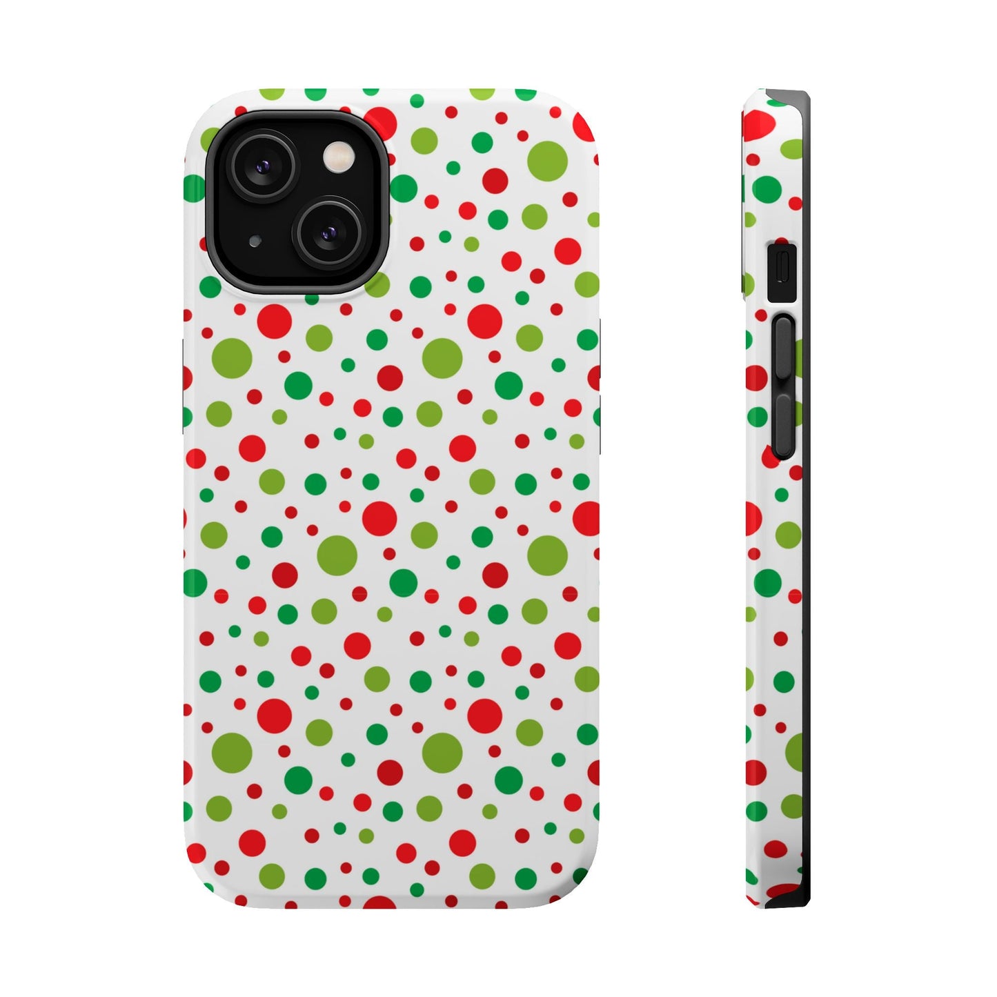 Red & Green Christmas Polka Dots – MagSafe iPhone Case - BOGO Cases