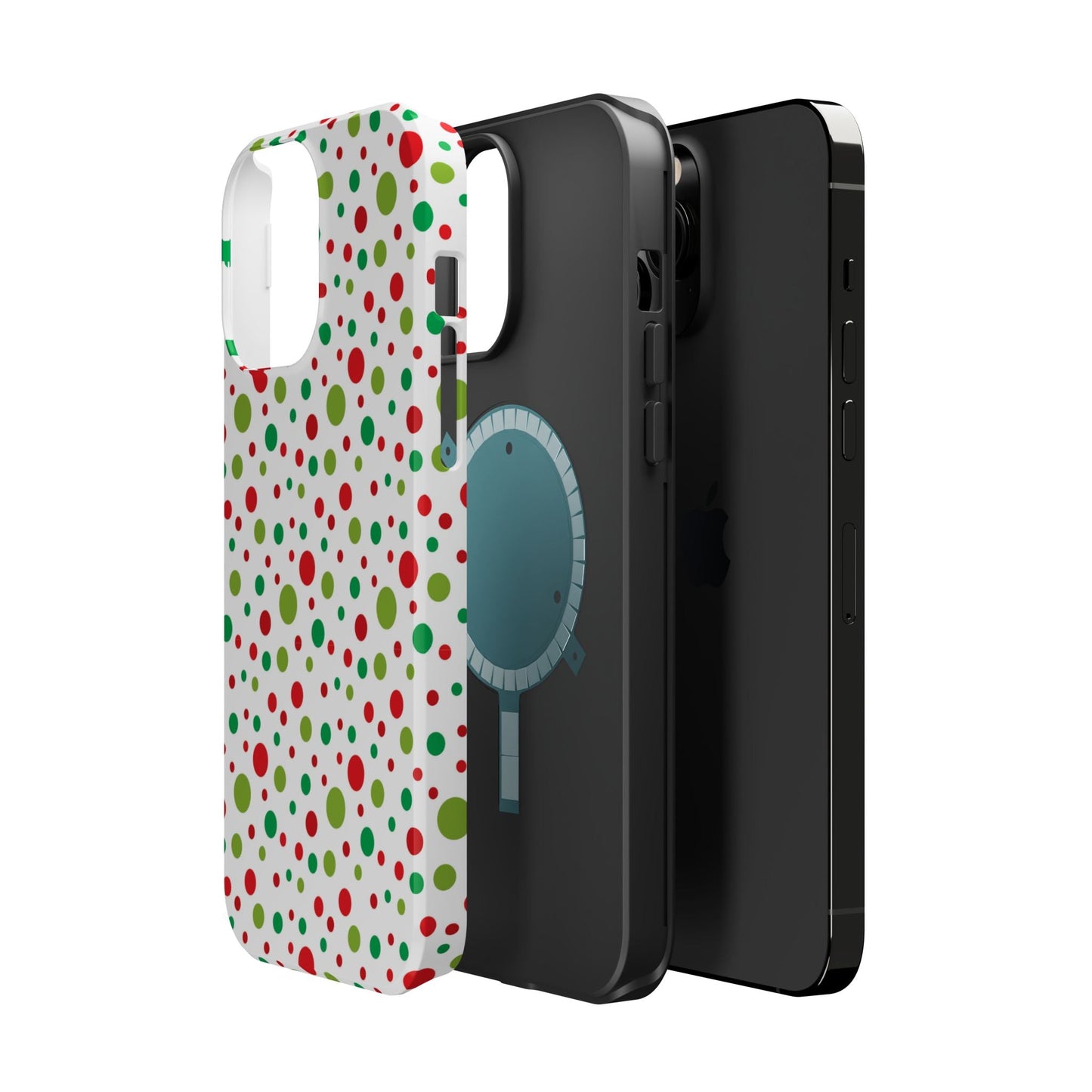 Red & Green Christmas Polka Dots – MagSafe iPhone Case - BOGO Cases