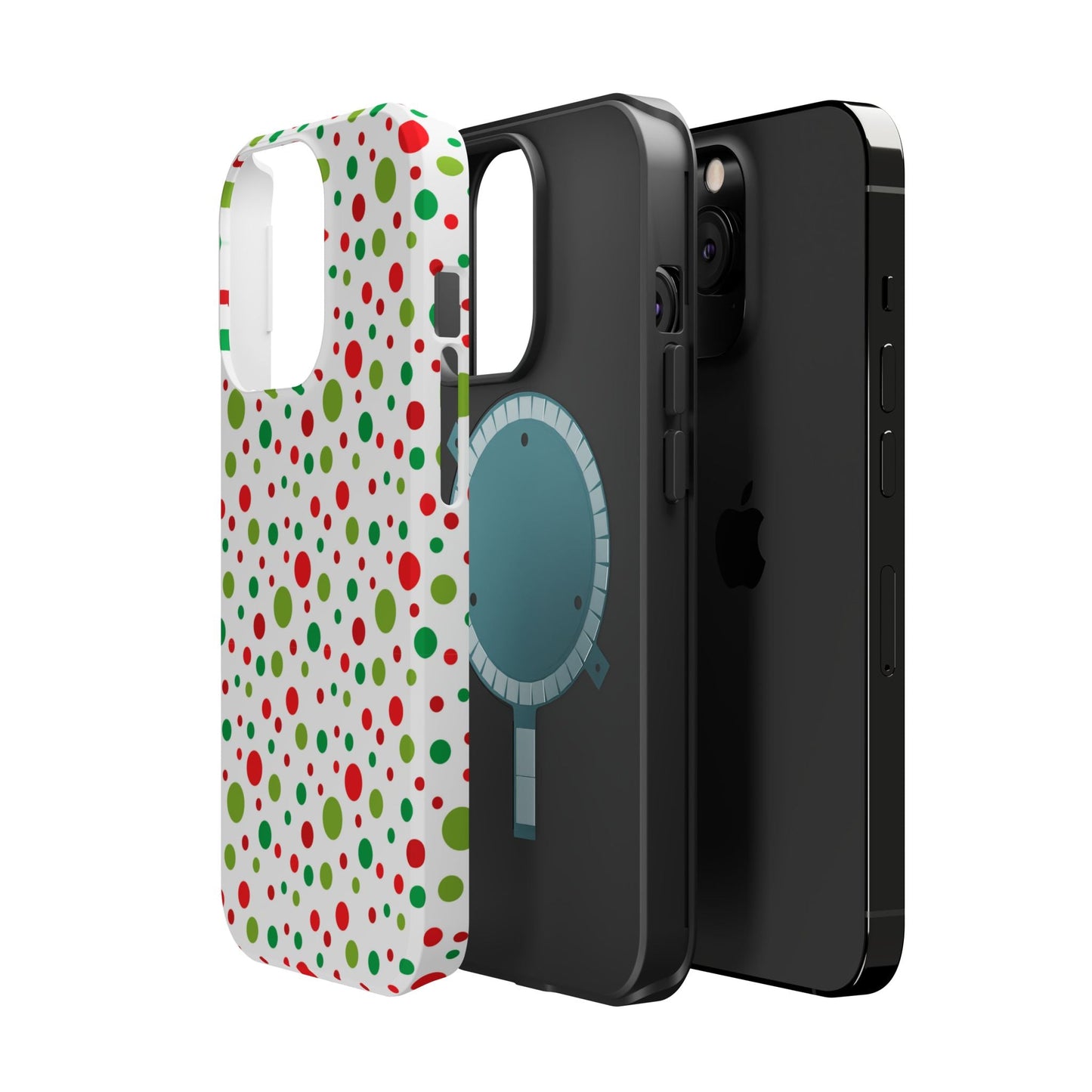 Red & Green Christmas Polka Dots – MagSafe iPhone Case - BOGO Cases