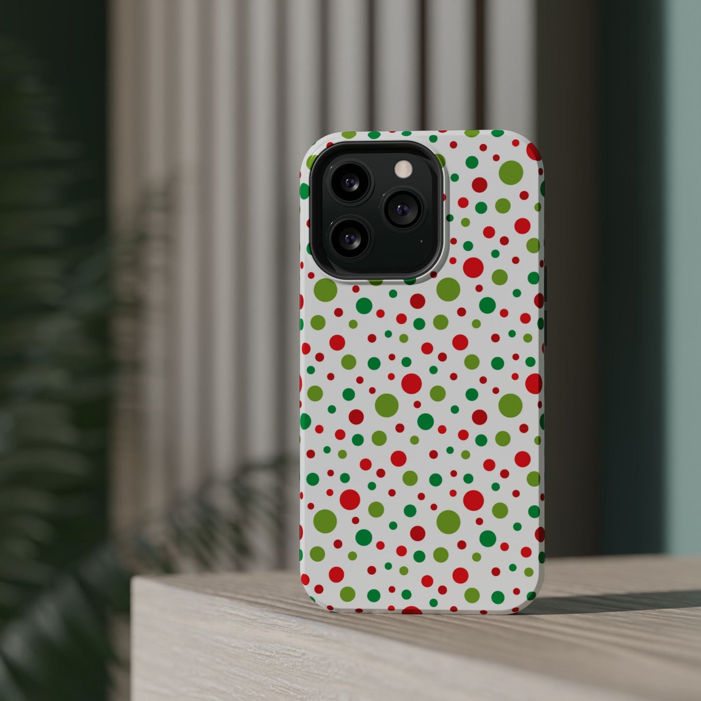 Red & Green Christmas Polka Dots – MagSafe iPhone Case - BOGO Cases