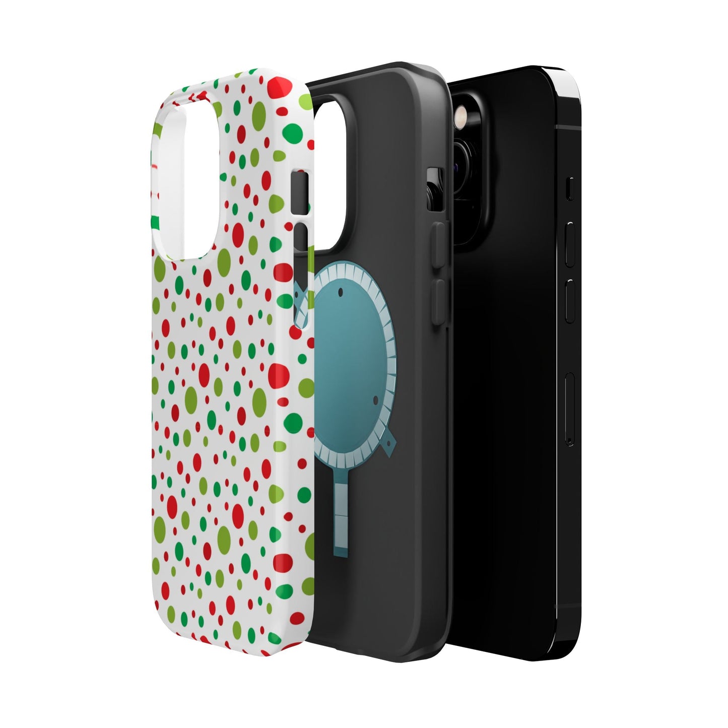 Red & Green Christmas Polka Dots – MagSafe iPhone Case - BOGO Cases