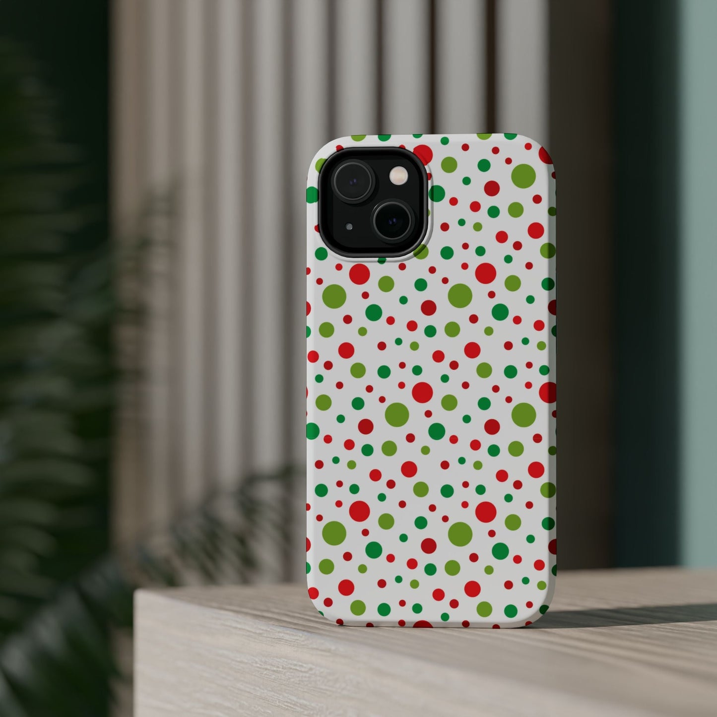 Red & Green Christmas Polka Dots – MagSafe iPhone Case - BOGO Cases