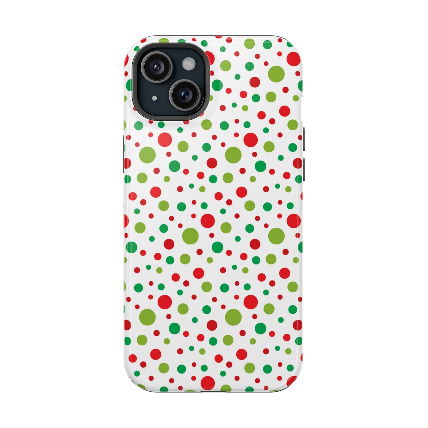 Red & Green Christmas Polka Dots – MagSafe iPhone Case - BOGO Cases