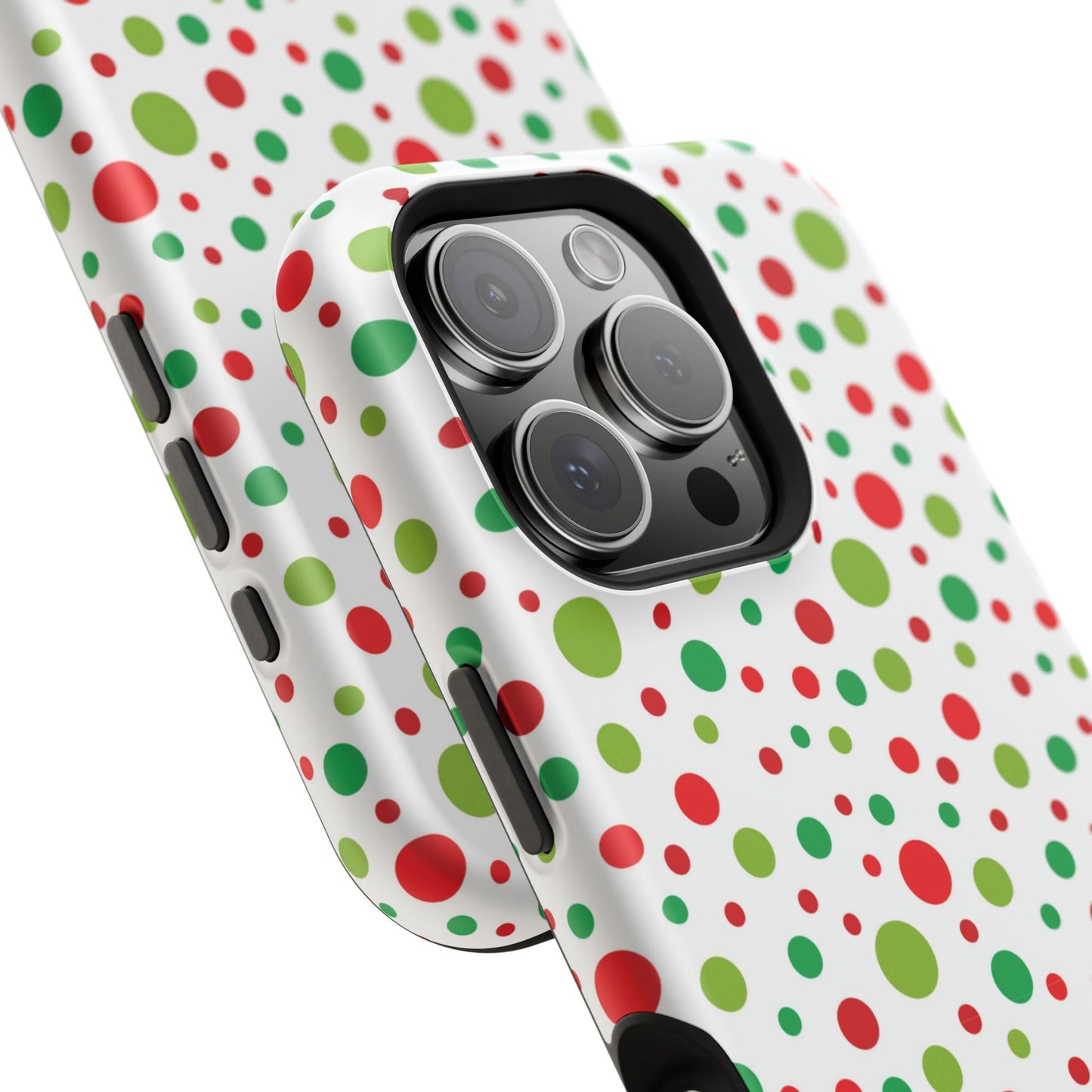Red & Green Christmas Polka Dots – MagSafe iPhone Case - BOGO Cases
