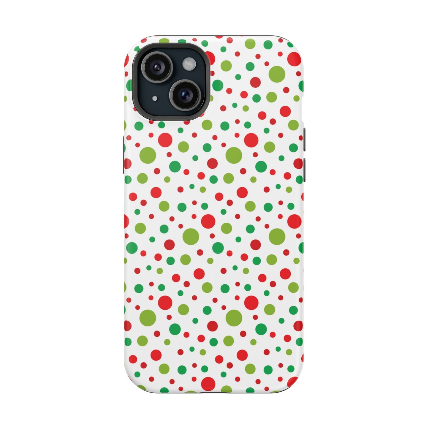 Red & Green Christmas Polka Dots – MagSafe iPhone Case - BOGO Cases