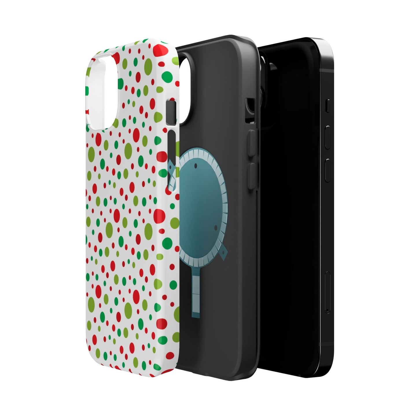 Red & Green Christmas Polka Dots – MagSafe iPhone Case - BOGO Cases