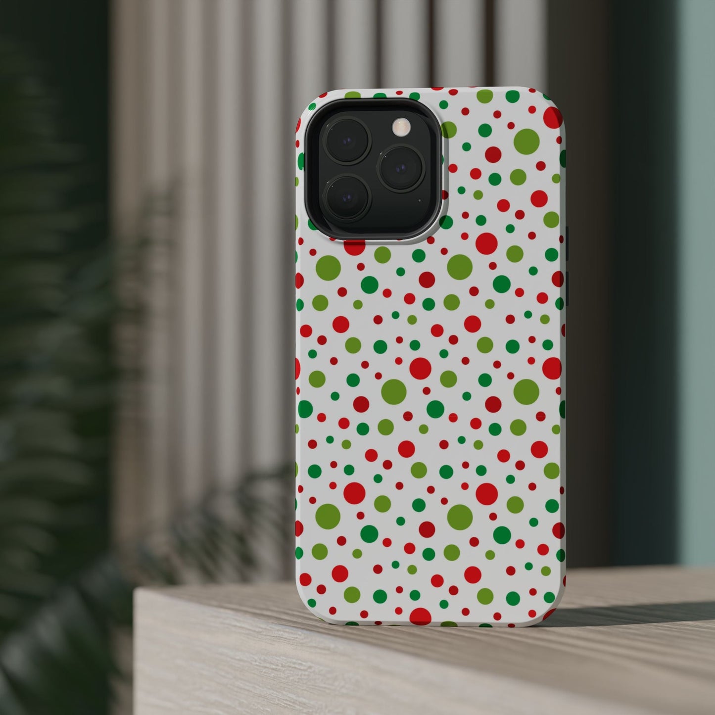 Red & Green Christmas Polka Dots – MagSafe iPhone Case - BOGO Cases