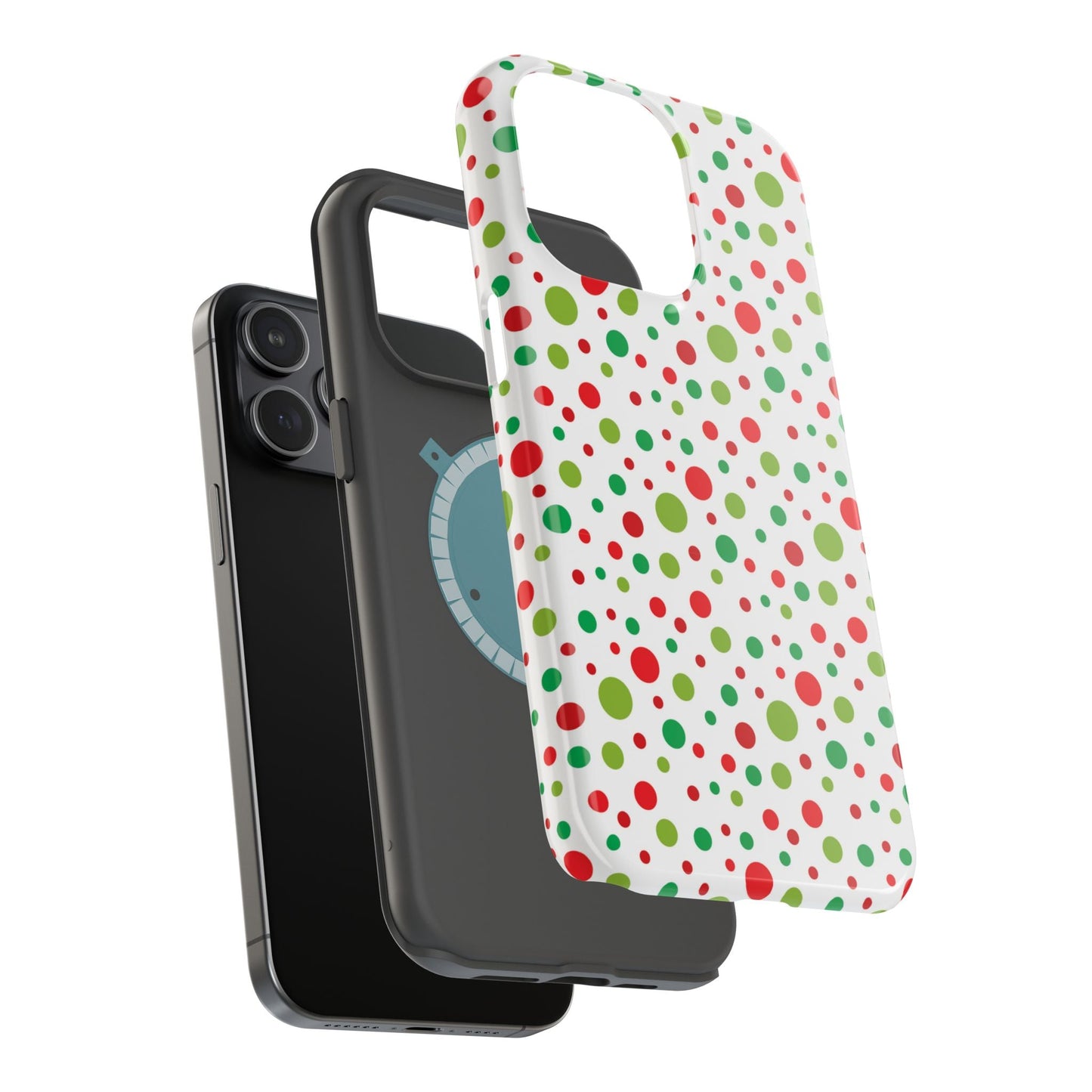 Red & Green Christmas Polka Dots – MagSafe iPhone Case - BOGO Cases