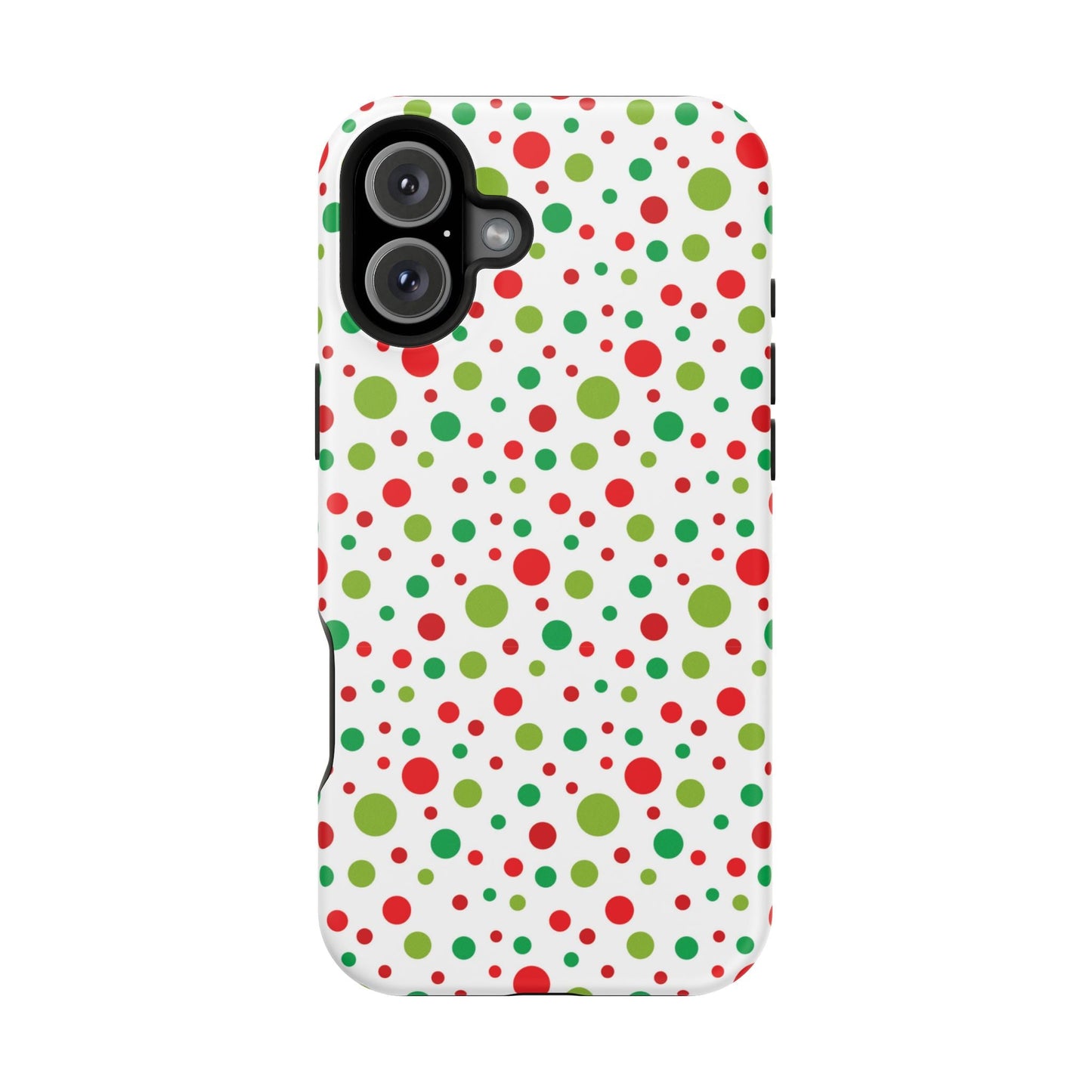 Red & Green Christmas Polka Dots – MagSafe iPhone Case - BOGO Cases