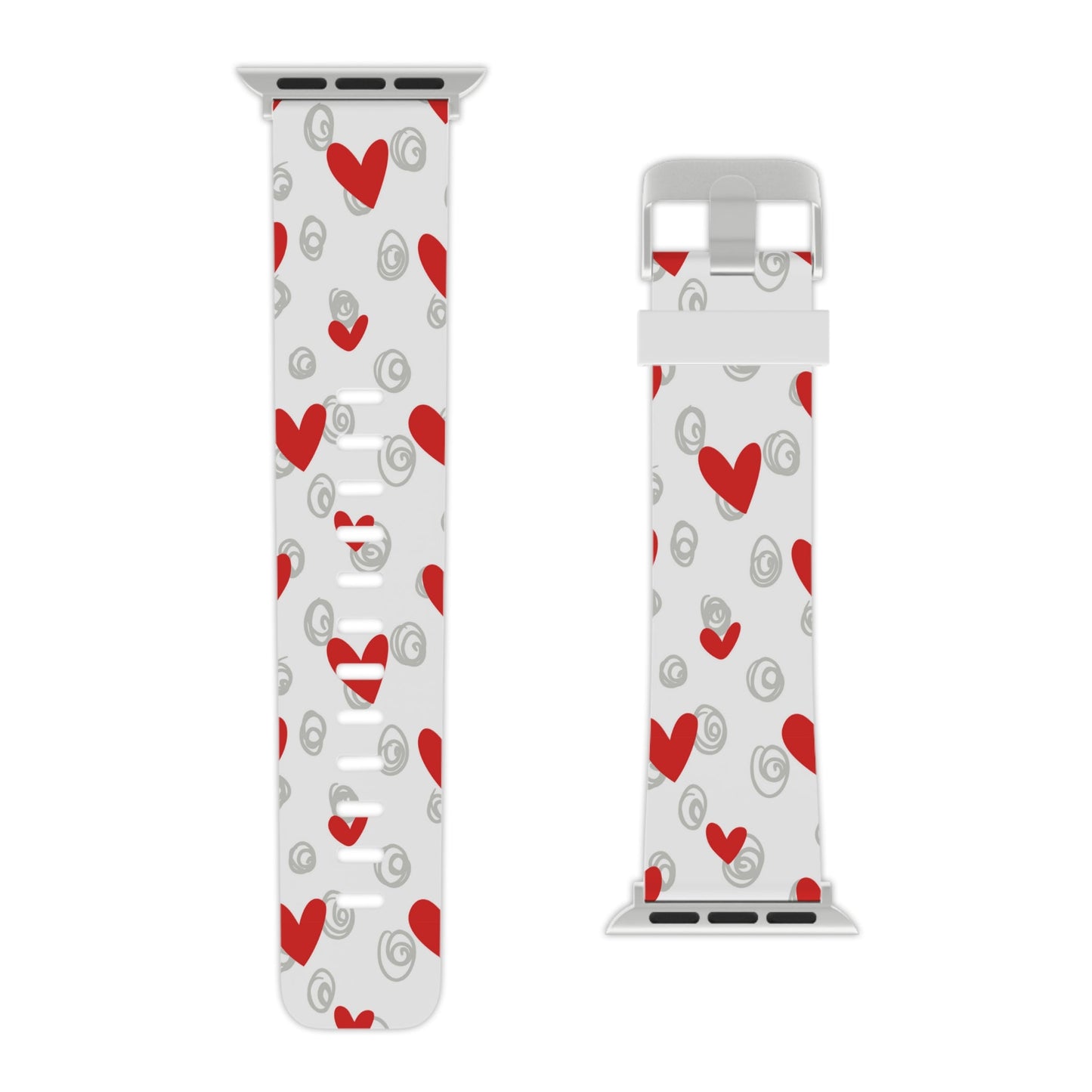 Red Hearts & Doodles Apple Watch Band - BOGO Cases