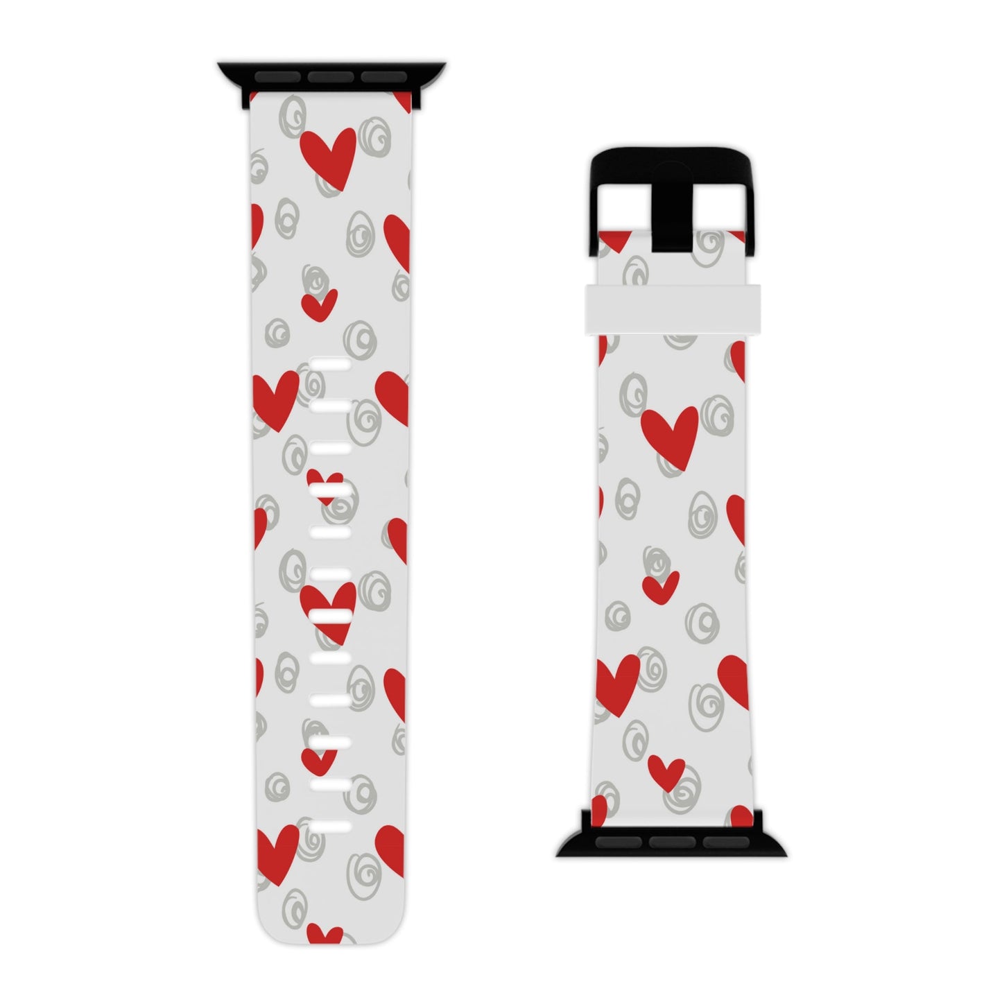Red Hearts & Doodles Apple Watch Band - BOGO Cases