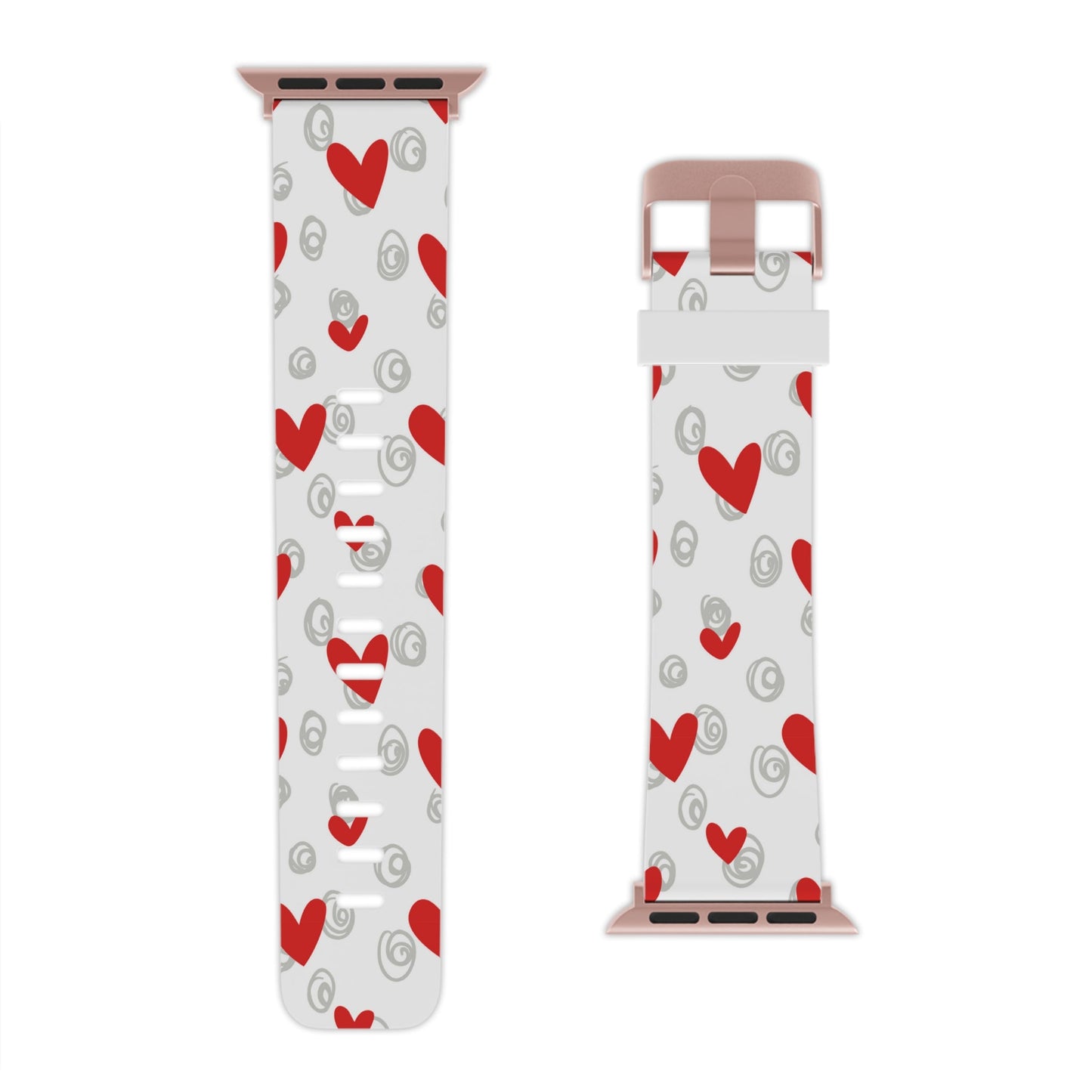 Red Hearts & Doodles Apple Watch Band - BOGO Cases