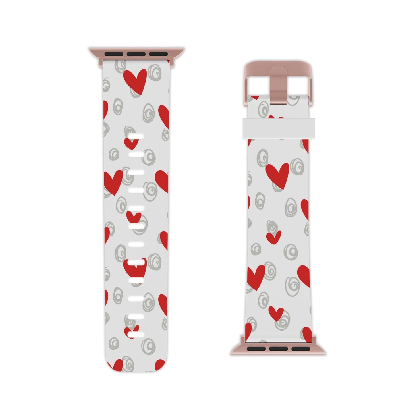 Red Hearts & Doodles Apple Watch Band - BOGO Cases