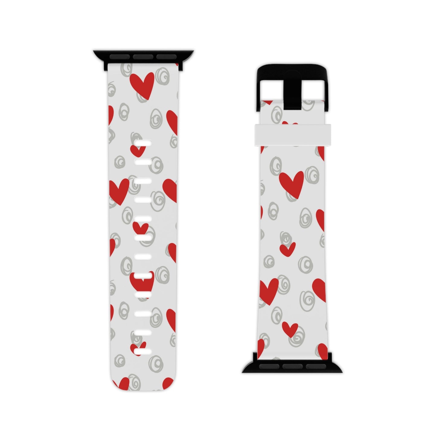 Red Hearts & Doodles Apple Watch Band - BOGO Cases