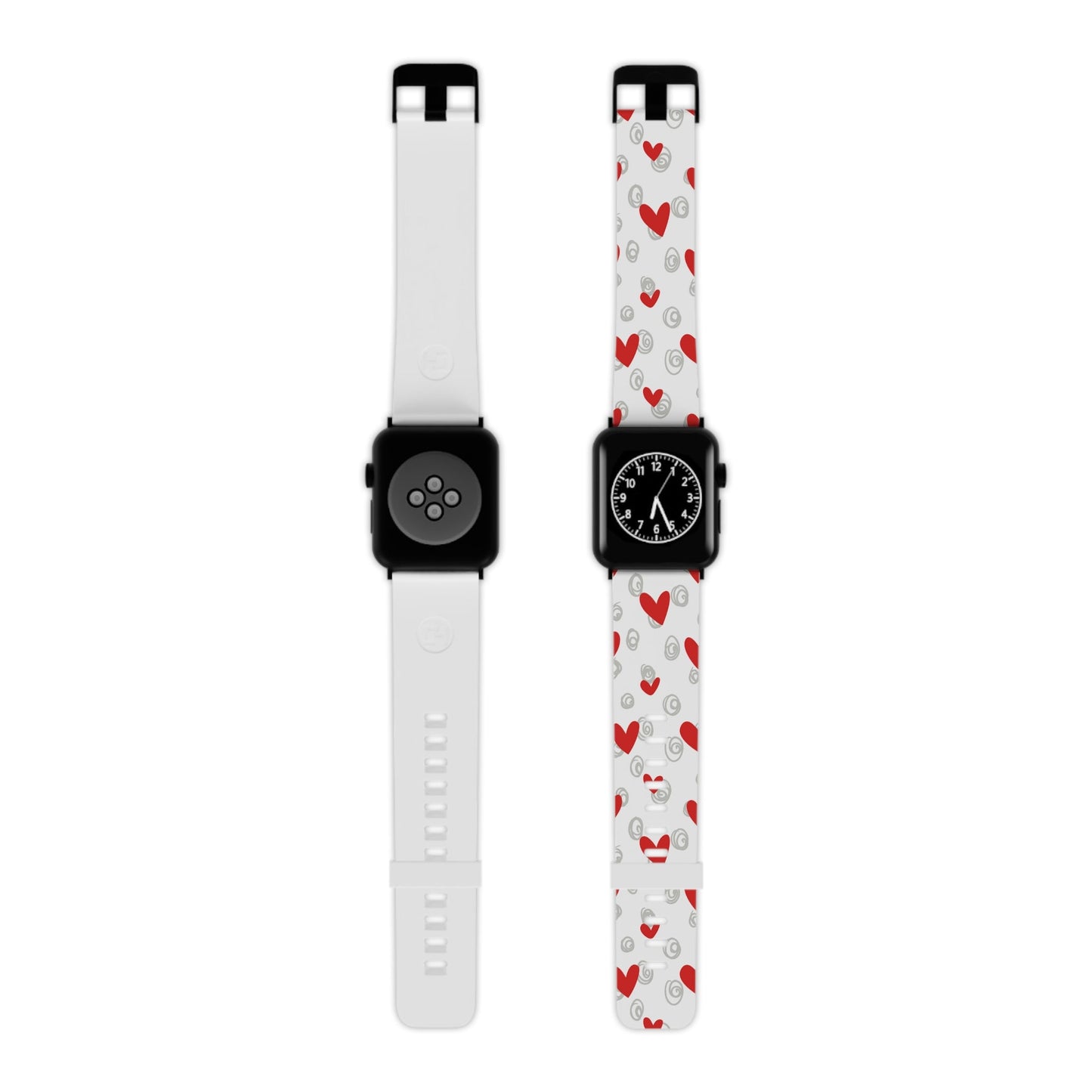 Red Hearts & Doodles Apple Watch Band - BOGO Cases