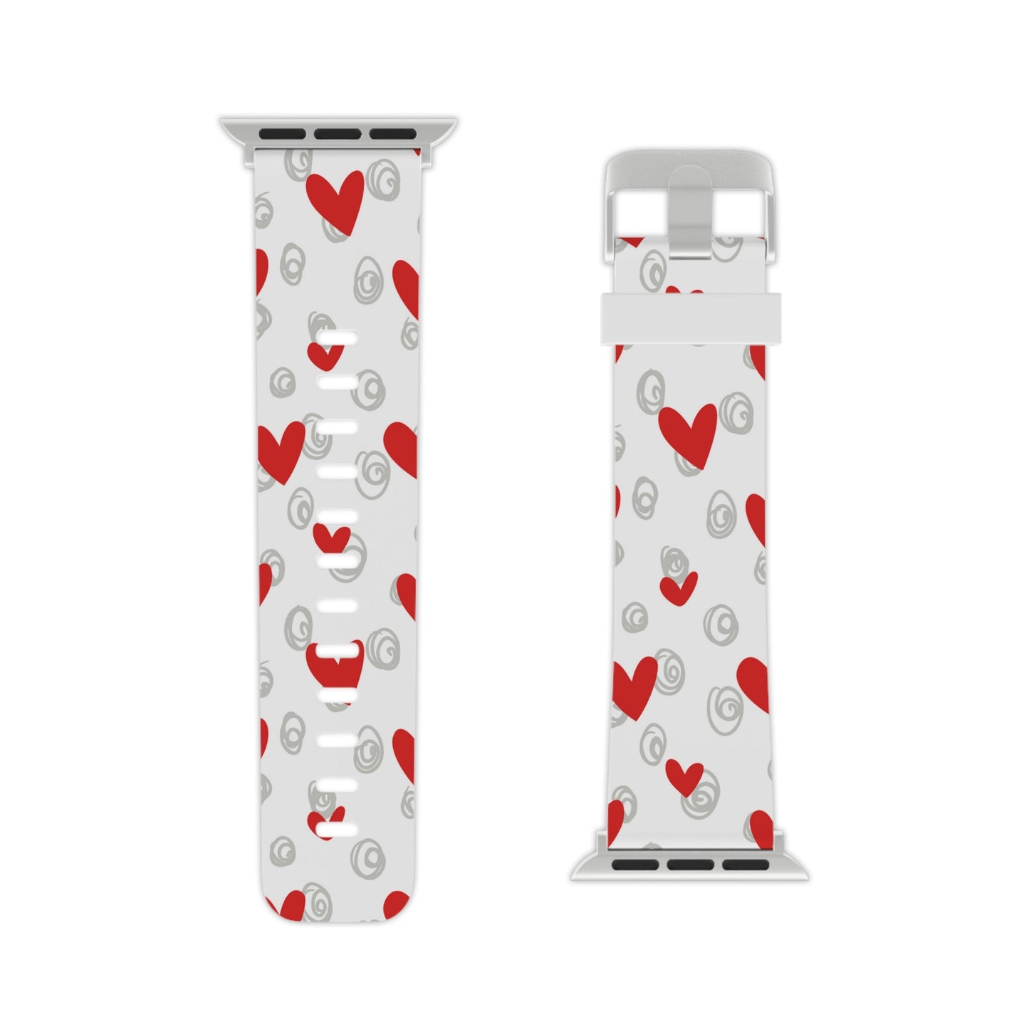 Red Hearts & Doodles Apple Watch Band - BOGO Cases